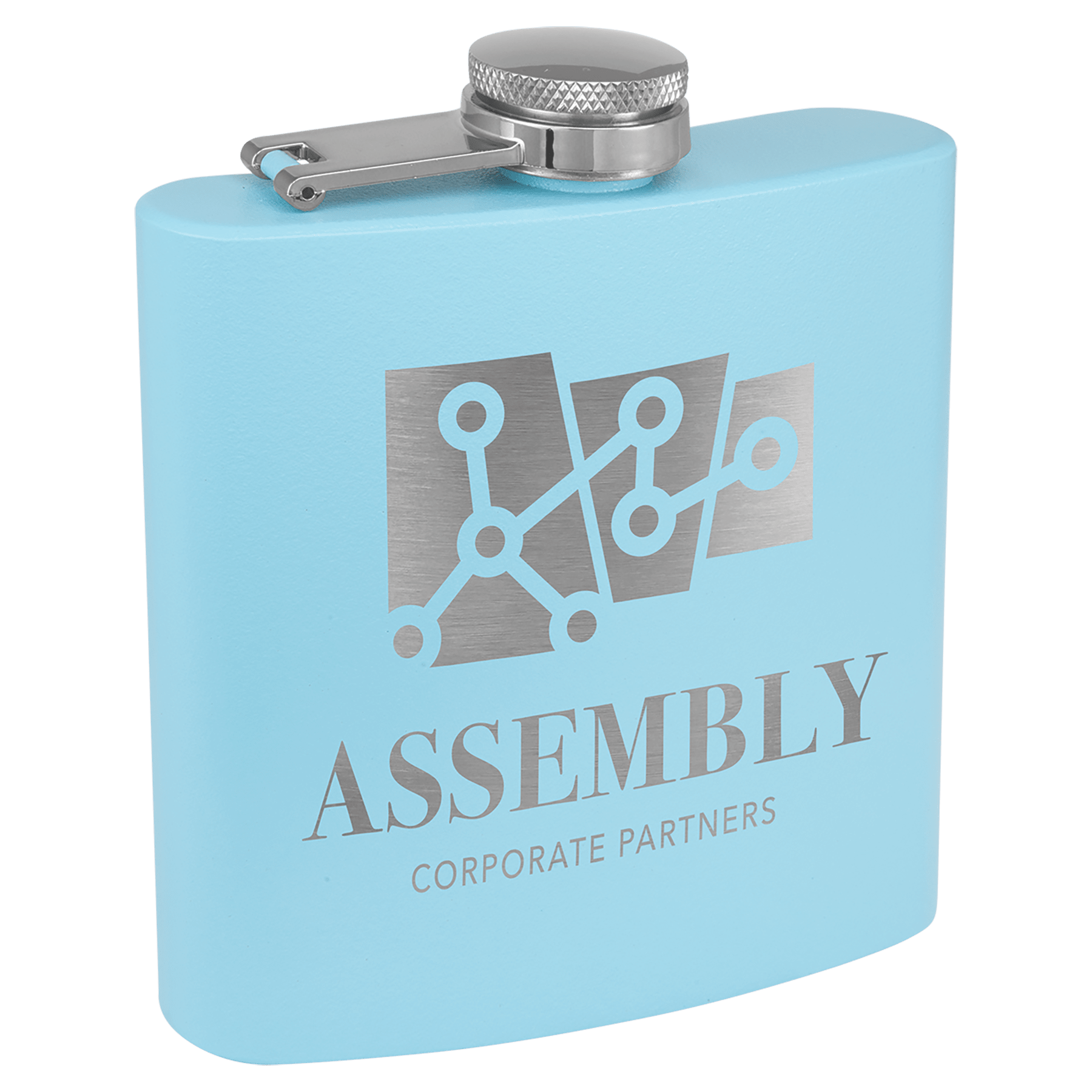 6 oz. Powder Coated Laserable Stainless Steel Flask