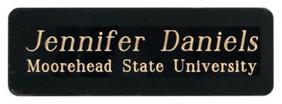 1" x 3" Laserable Brass Name Badge Plate