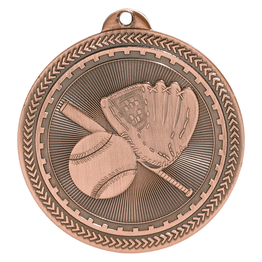2" Antique Baseball/Softball Laserable BriteLazer Medal