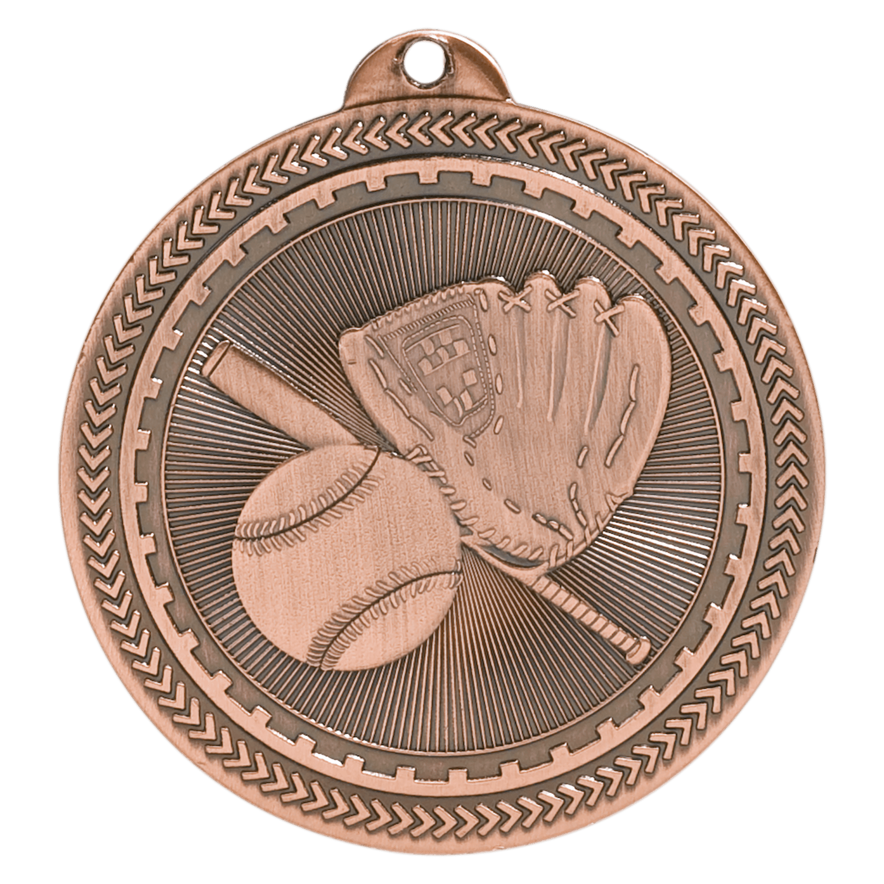 2" Antique Baseball/Softball Laserable BriteLazer Medal