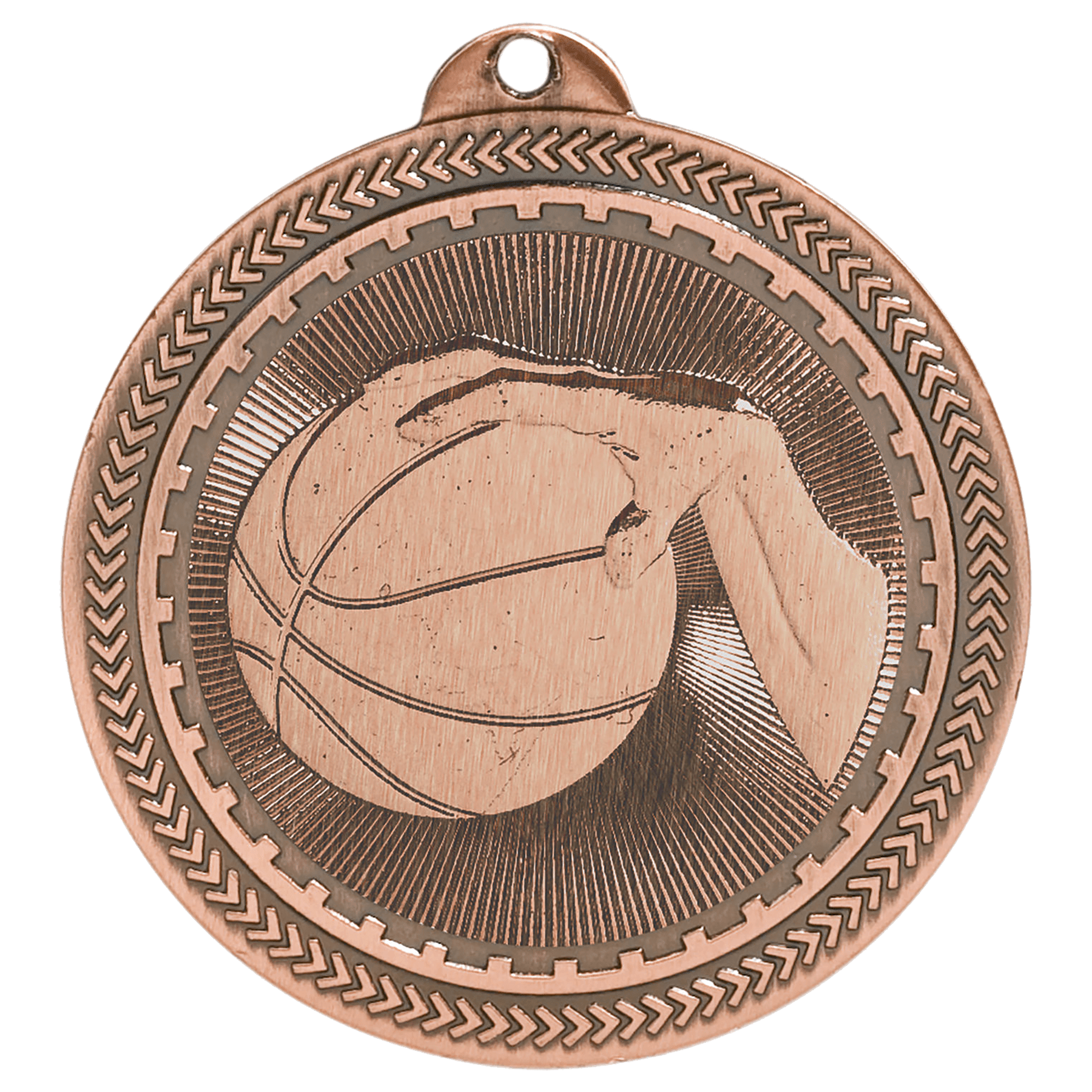 2" Antique Basketball Laserable BriteLazer Medal