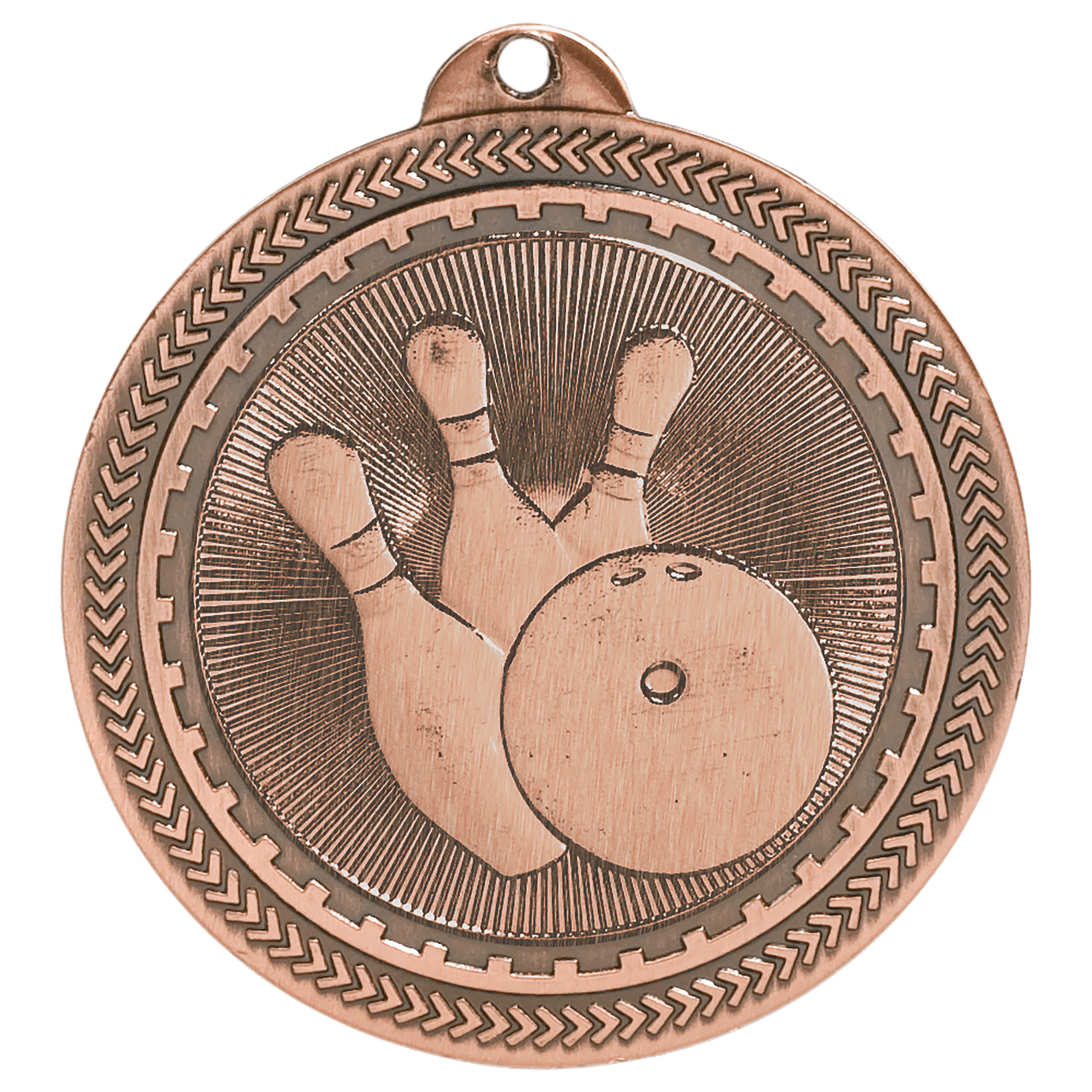 2" Antique Bowling Laserable BriteLazer Medal