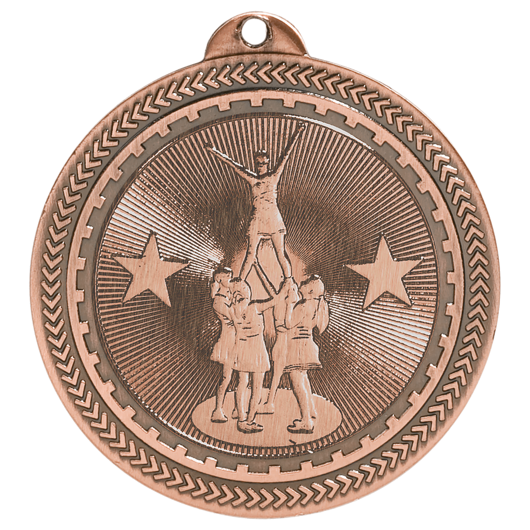 2" Antique Competitive Cheer Laserable BriteLazer Medal