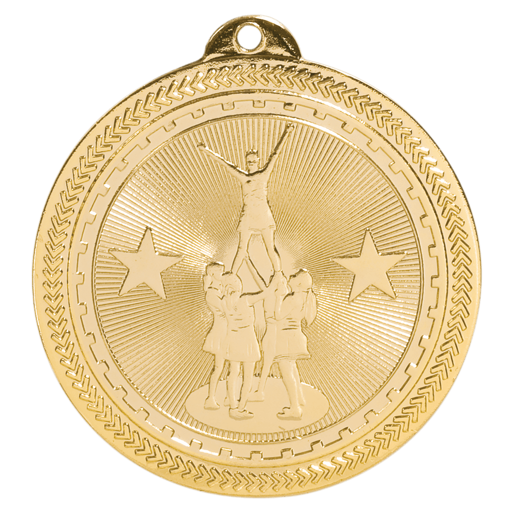 2" Bright Competitive Cheer Laserable BriteLazer Medal
