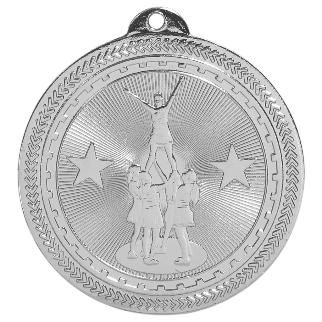 2" Bright Competitive Cheer Laserable BriteLazer Medal