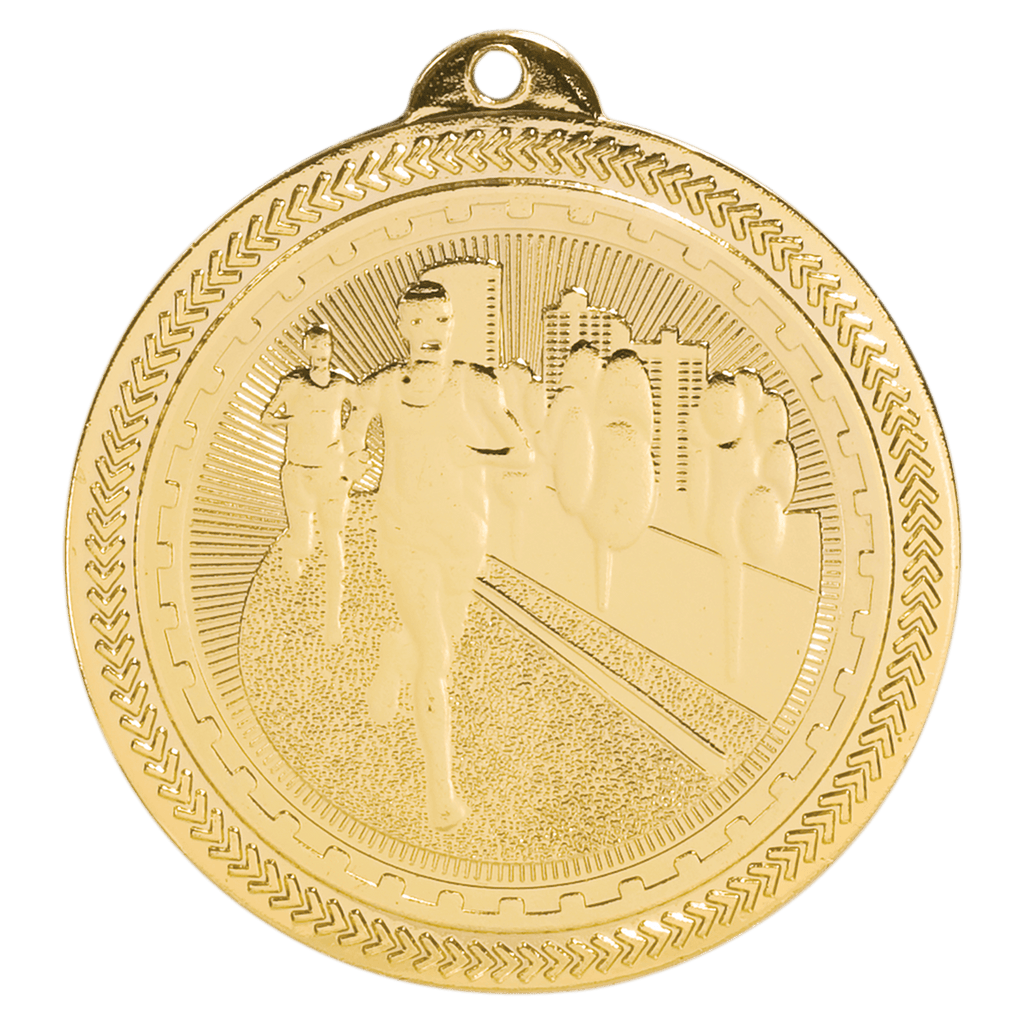 2" Bright Cross Country Laserable BriteLazer Medal