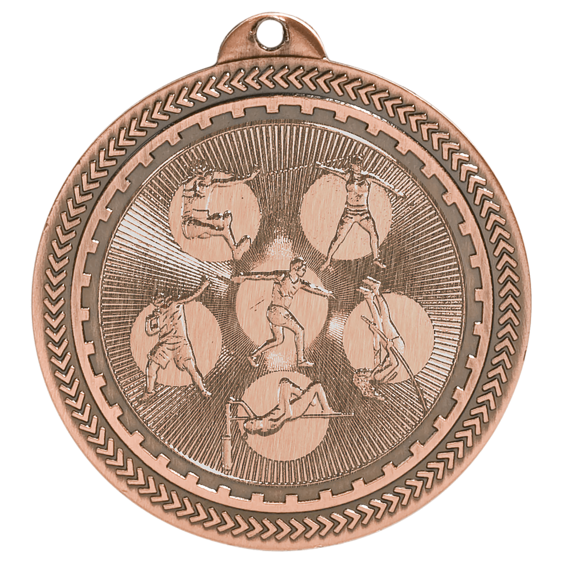 2" Antique Field Events Laserable BriteLazer Medal
