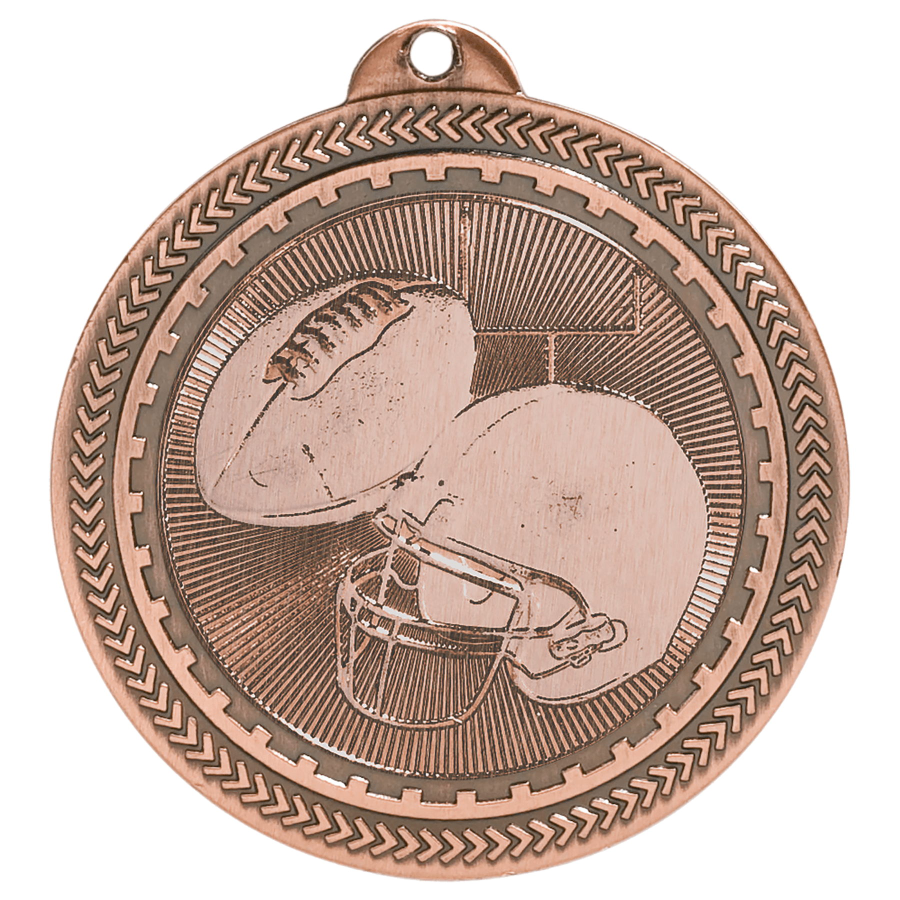2" Antique Football Laserable BriteLazer Medal