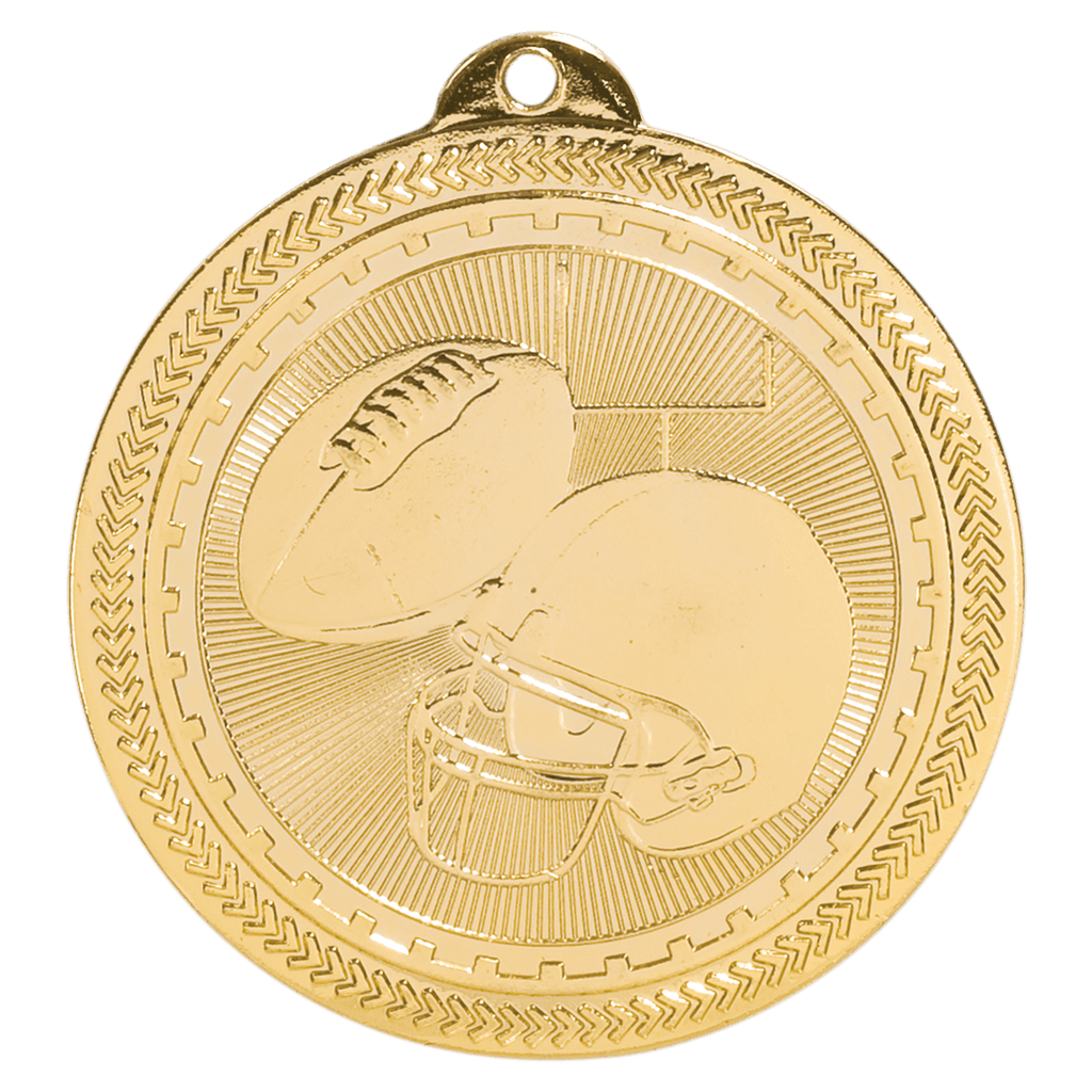 2" Bright Football Laserable BriteLazer Medal