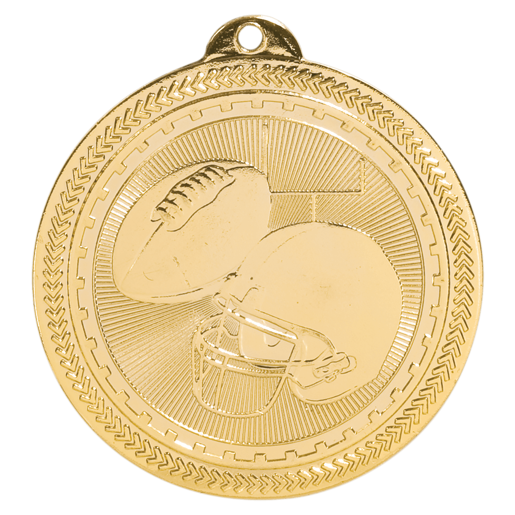 2" Bright Football Laserable BriteLazer Medal
