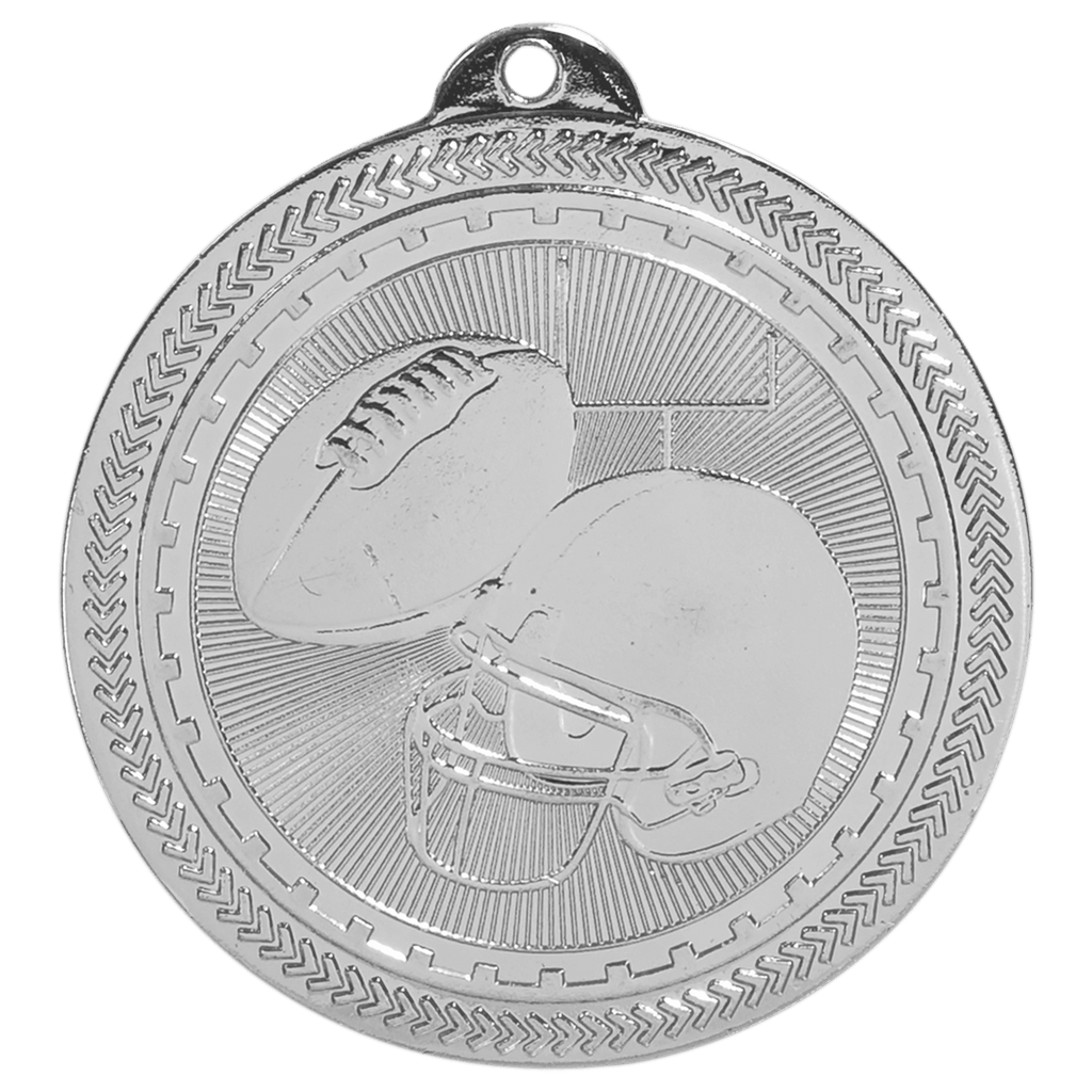 2" Bright Football Laserable BriteLazer Medal