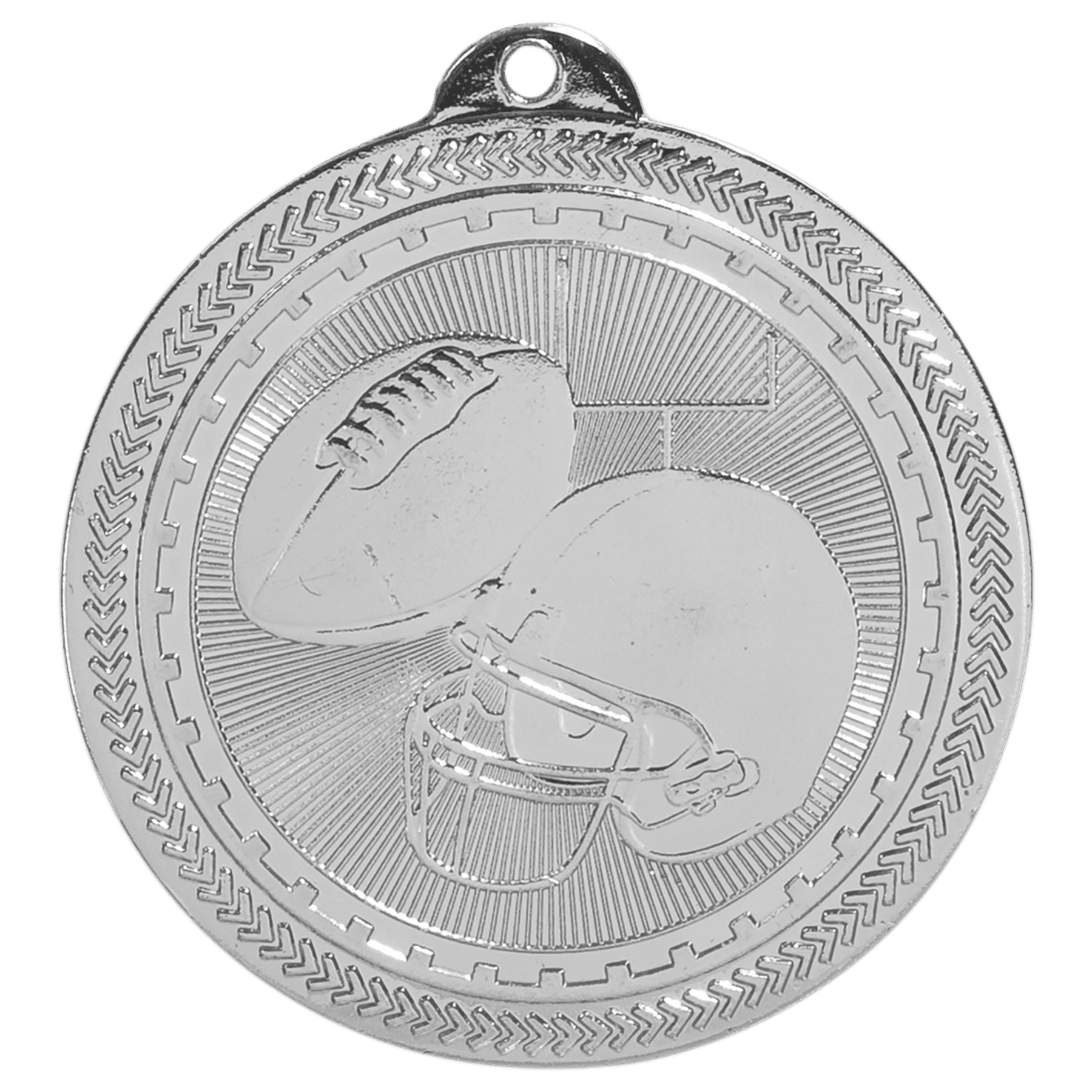 2" Bright Football Laserable BriteLazer Medal
