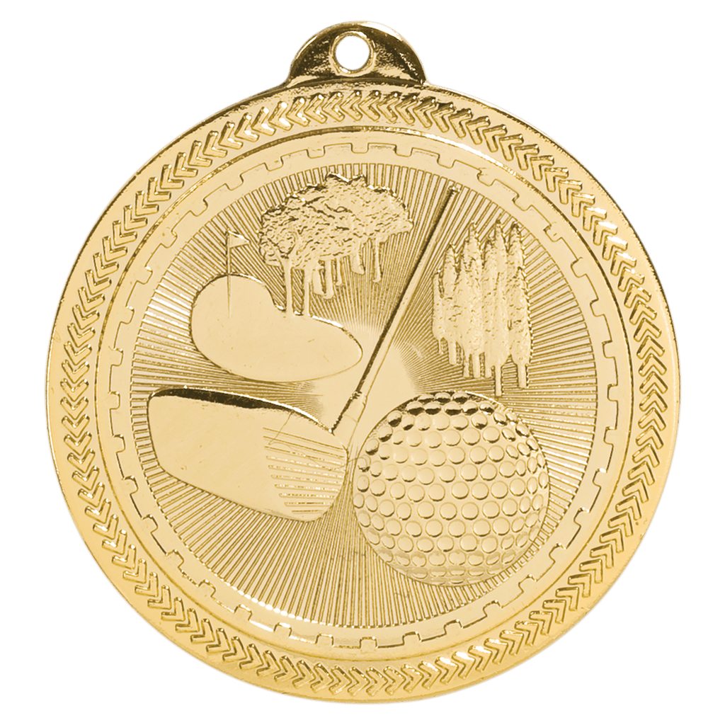 2" Bright Golf Laserable BriteLazer Medal