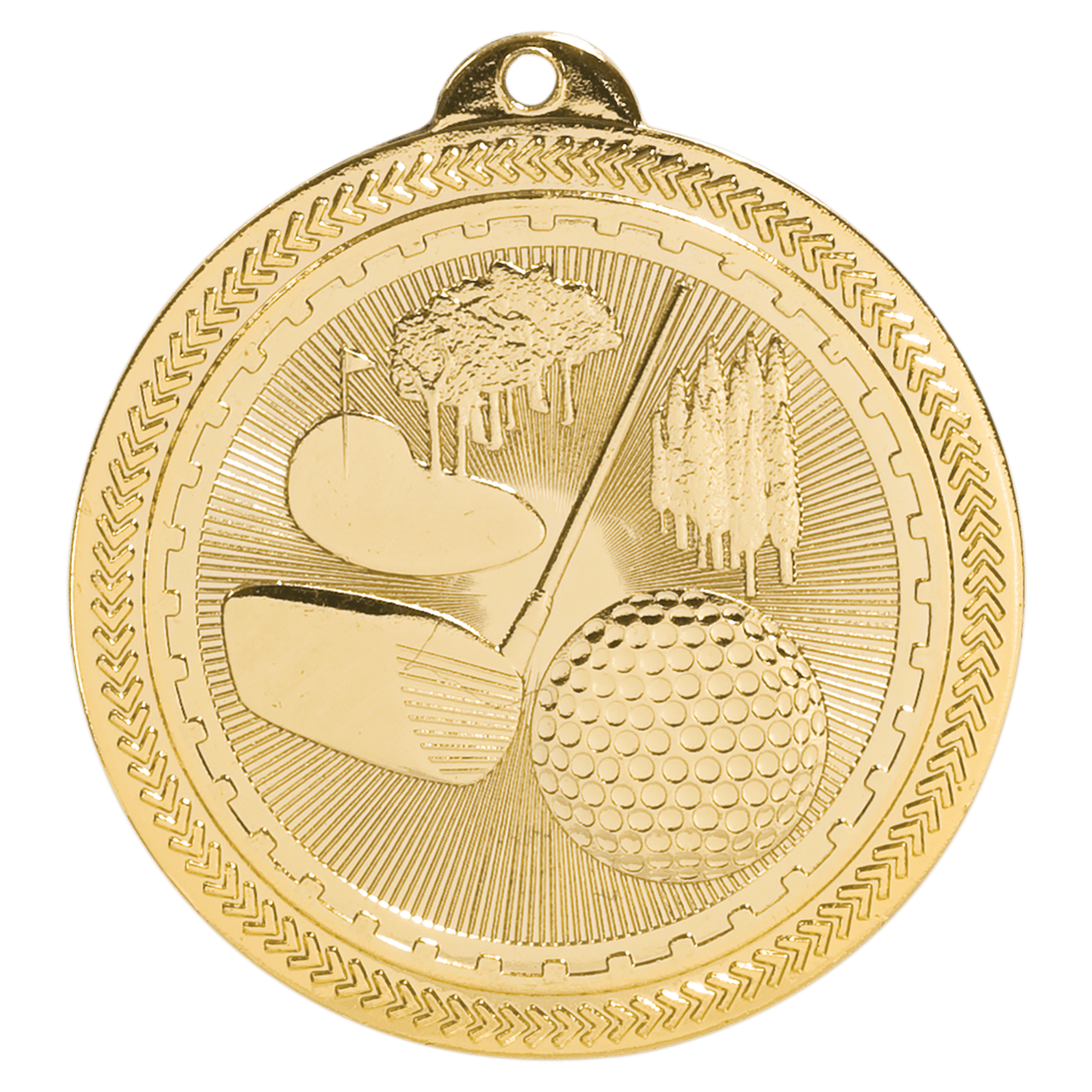 2" Bright Golf Laserable BriteLazer Medal