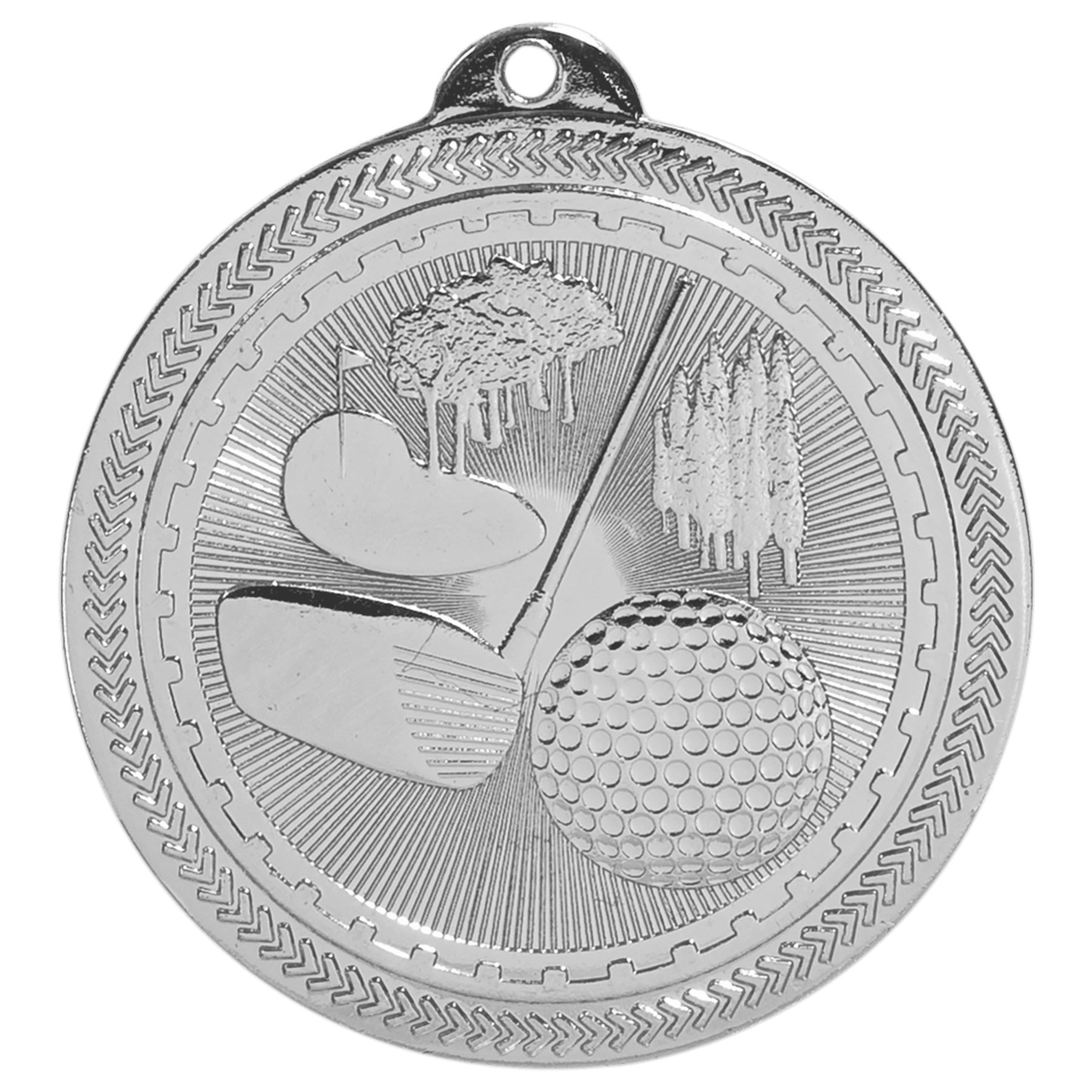 2" Bright Golf Laserable BriteLazer Medal