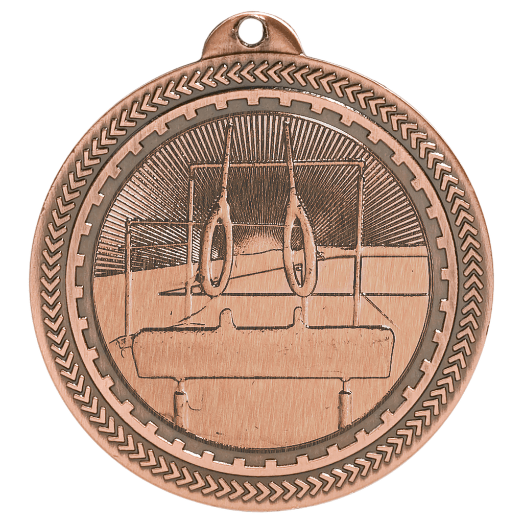 2" Antique Gymnastics Laserable BriteLazer Medal