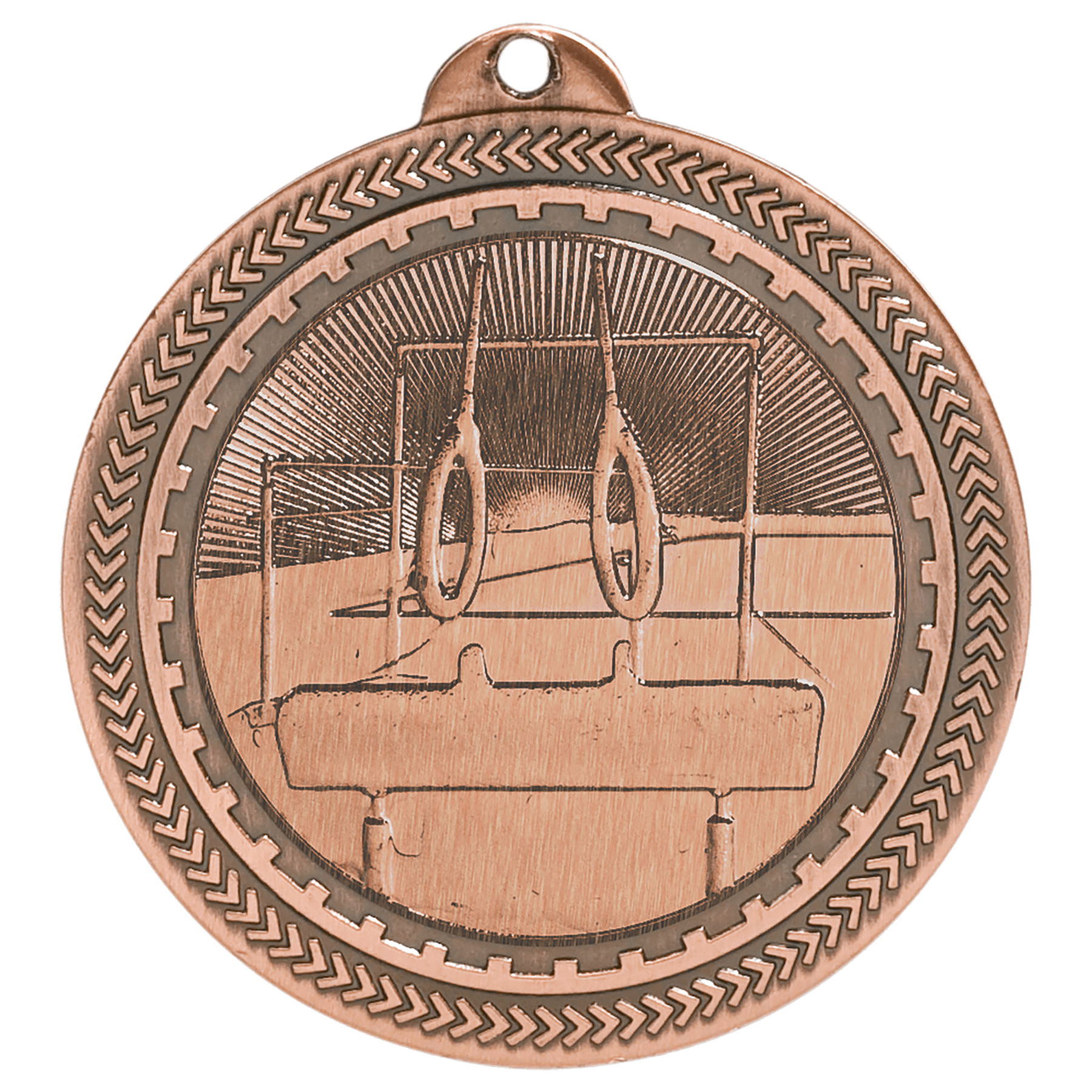 2" Antique Gymnastics Laserable BriteLazer Medal