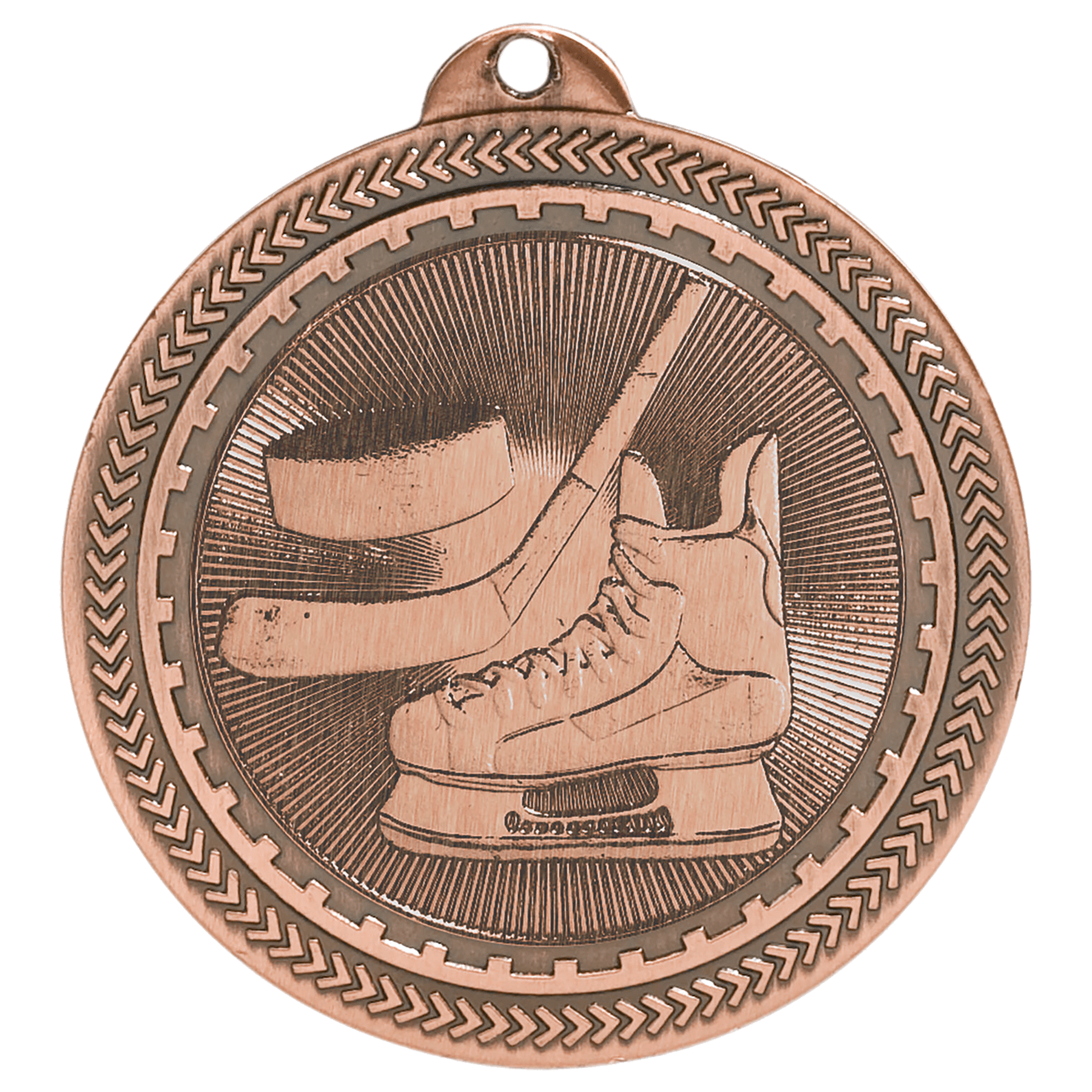 2" Antique Hockey Laserable BriteLazer Medal