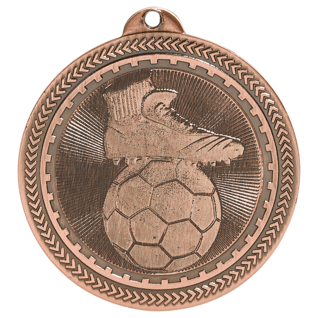 2" Antique Soccer Laserable BriteLazer Medal