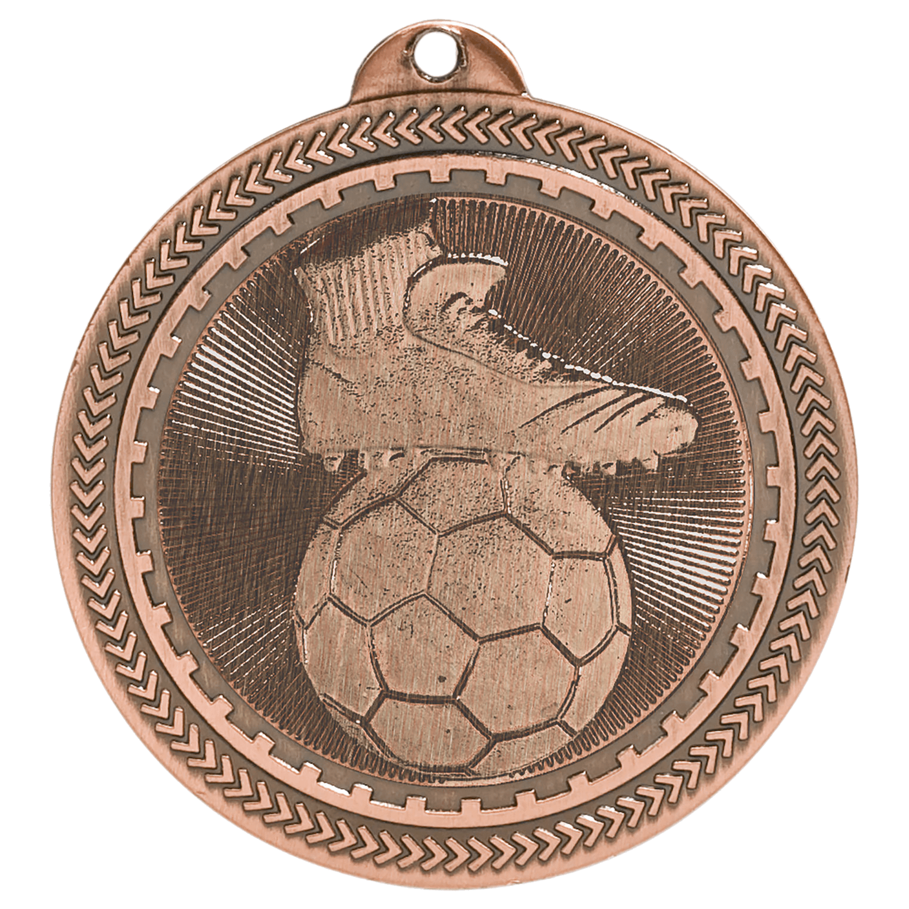 2" Antique Soccer Laserable BriteLazer Medal