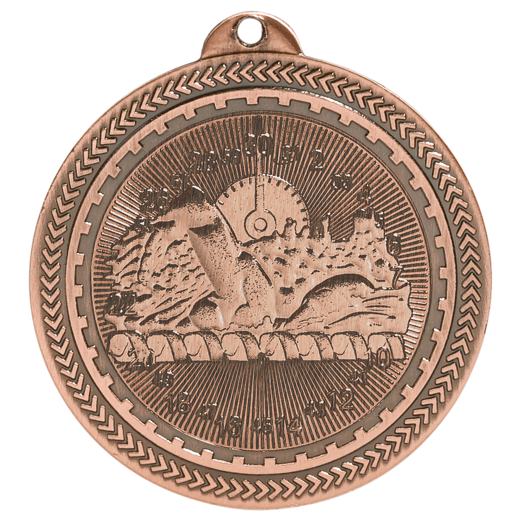 2" Antique Swimming Laserable BriteLazer Medal