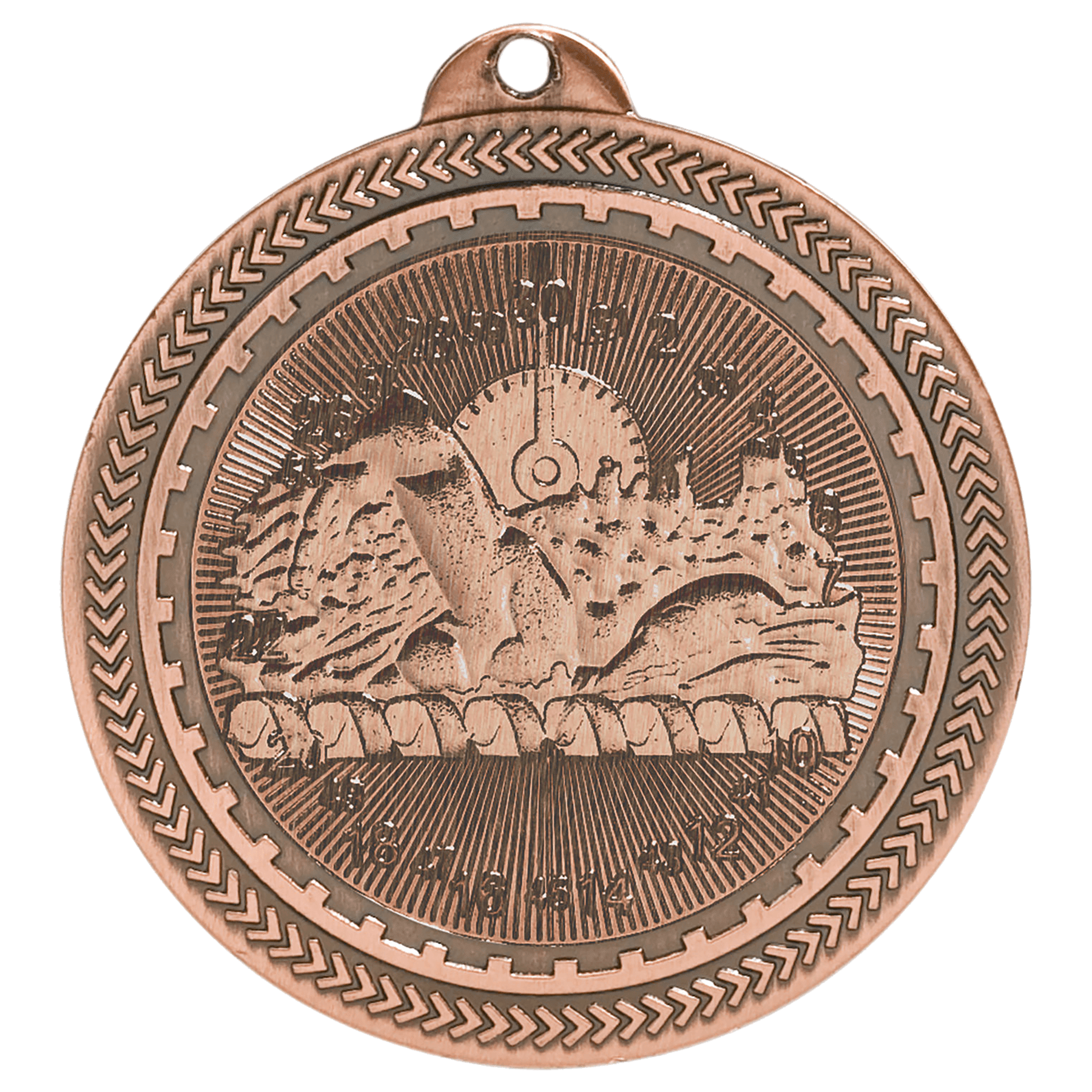 2" Antique Swimming Laserable BriteLazer Medal