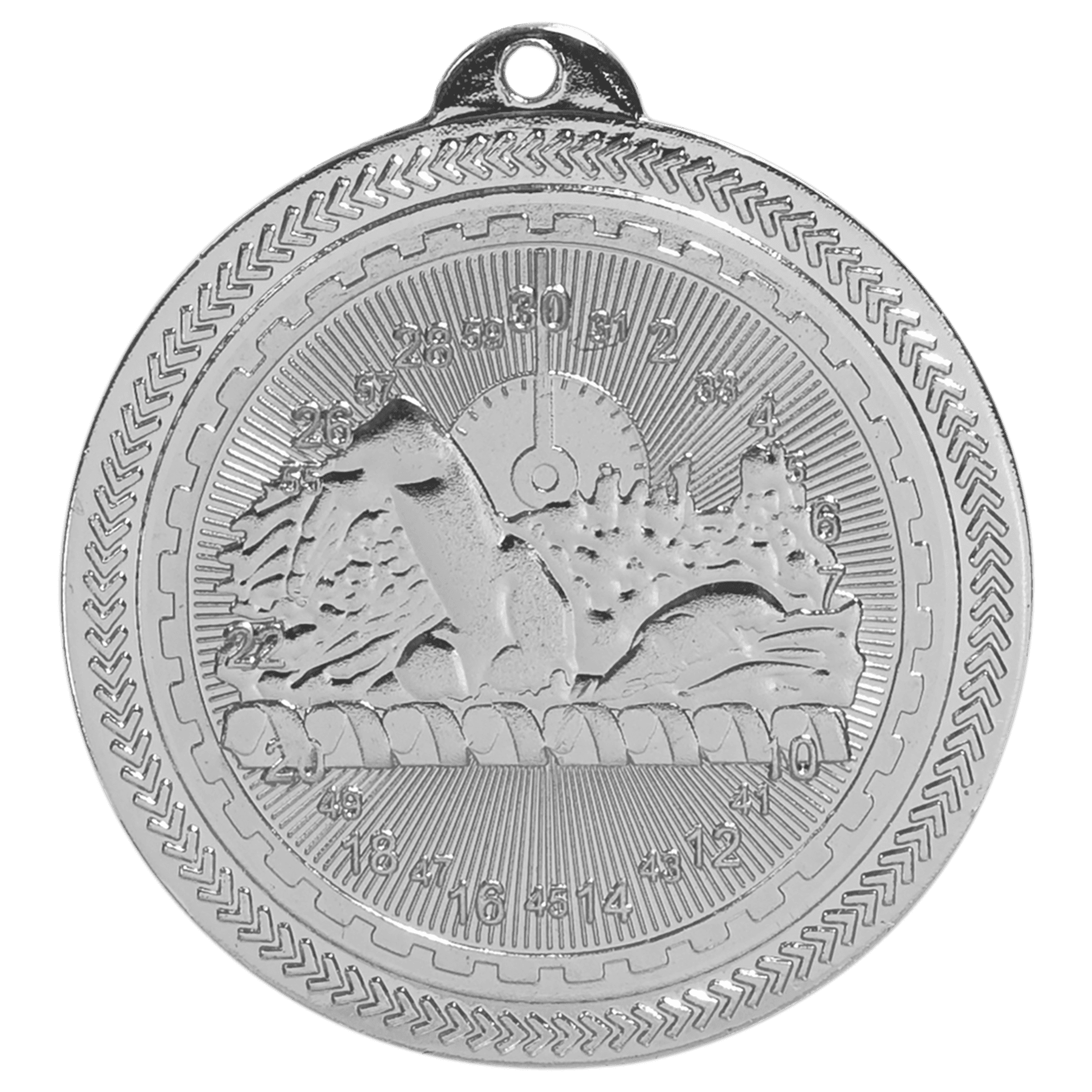 2" Bright Swimming Laserable BriteLazer Medal
