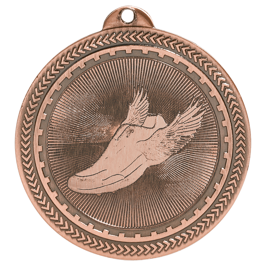 2" Antique Track Laserable BriteLazer Medal