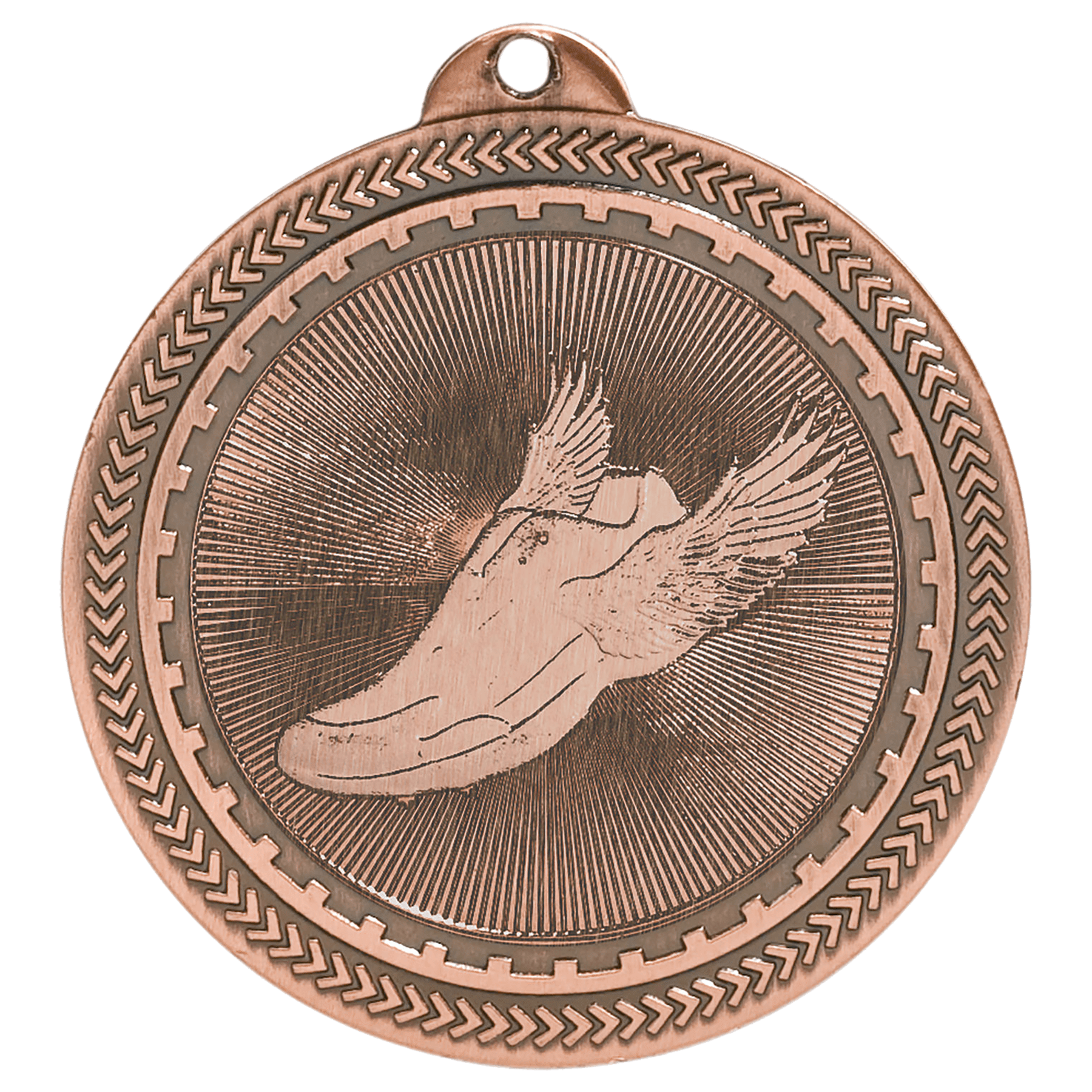 2" Antique Track Laserable BriteLazer Medal