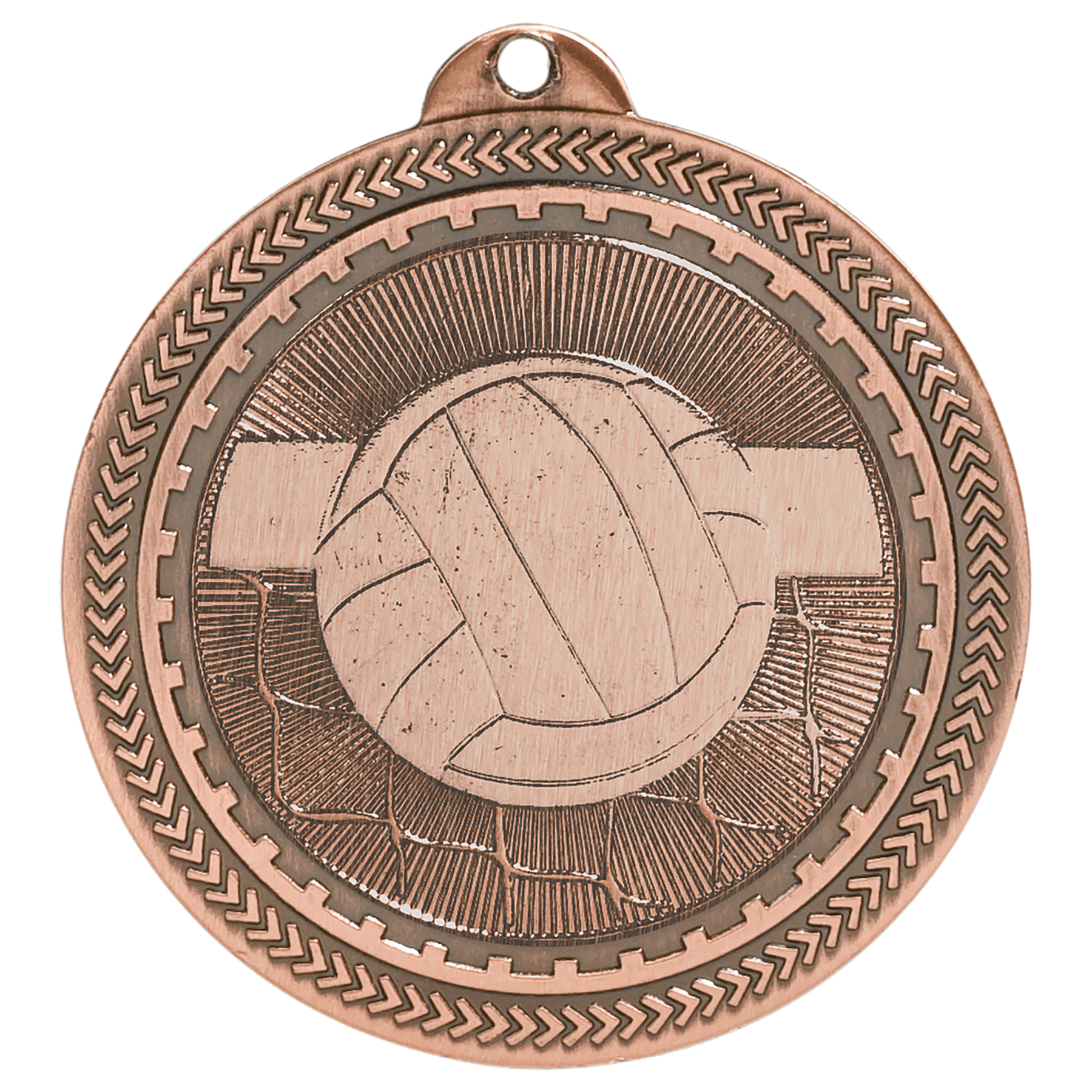 2" Antique Volleyball Laserable BriteLazer Medal