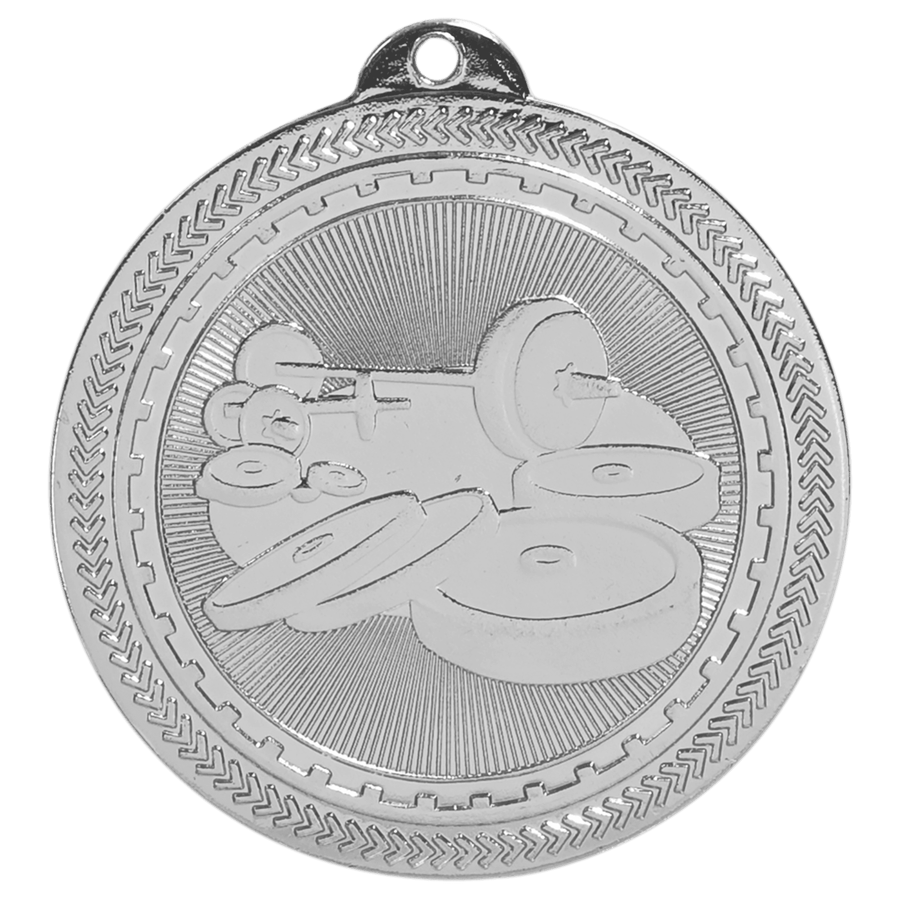 2" Bright Weightlifting Laserable BriteLazer Medal