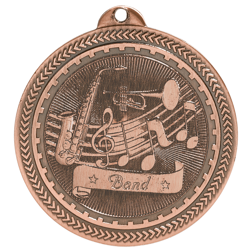 2" Antique Band Laserable BriteLazer Medal