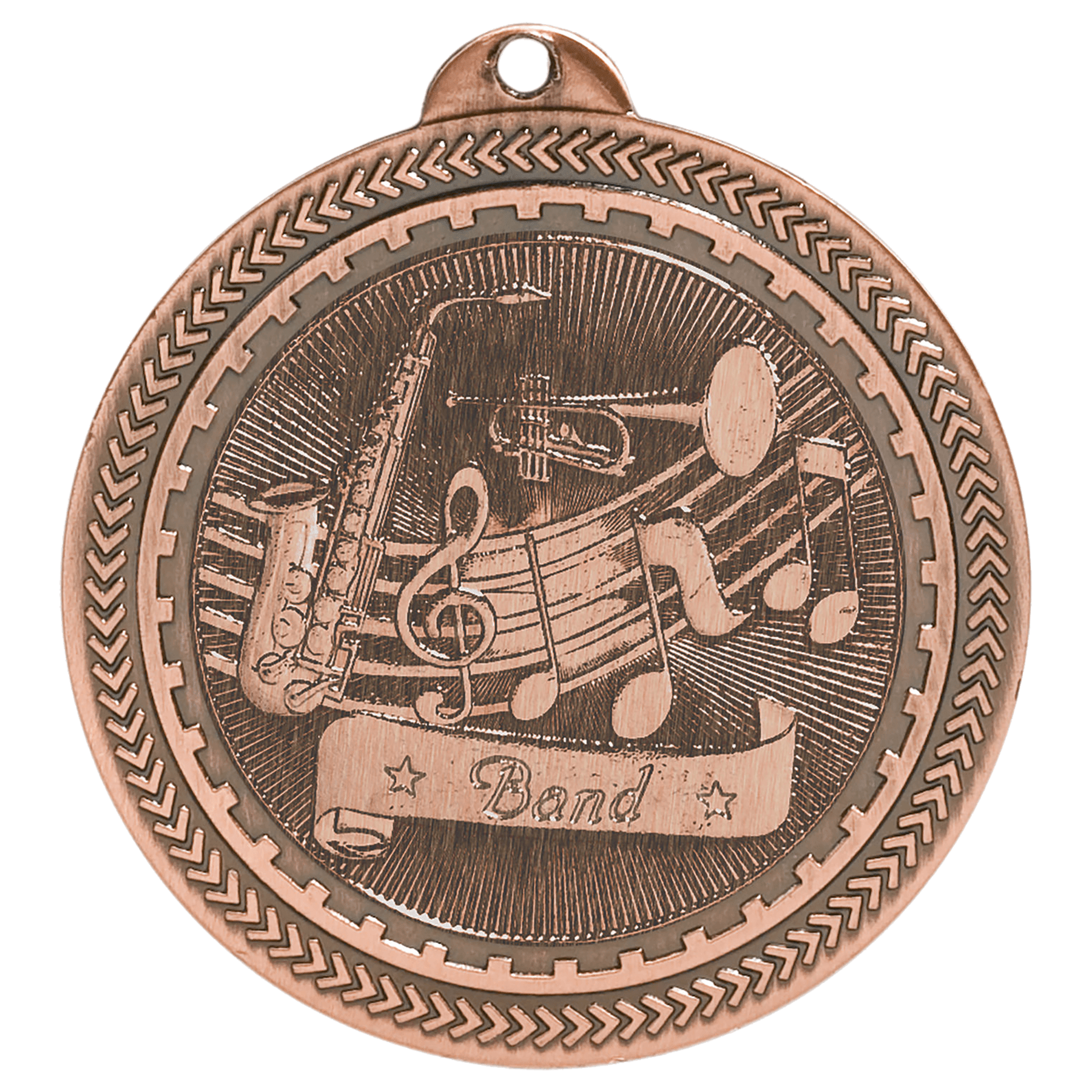 2" Antique Band Laserable BriteLazer Medal
