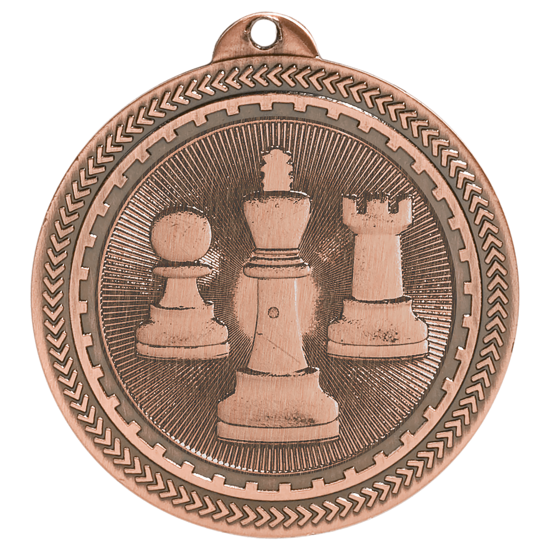 2" Antique Chess Laserable BriteLazer Medal