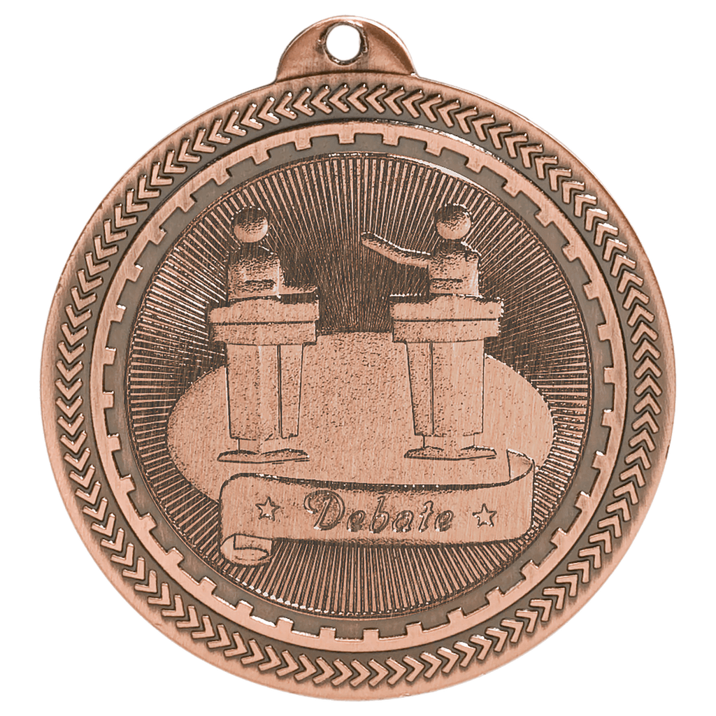 2" Antique Debate Laserable BriteLazer Medal