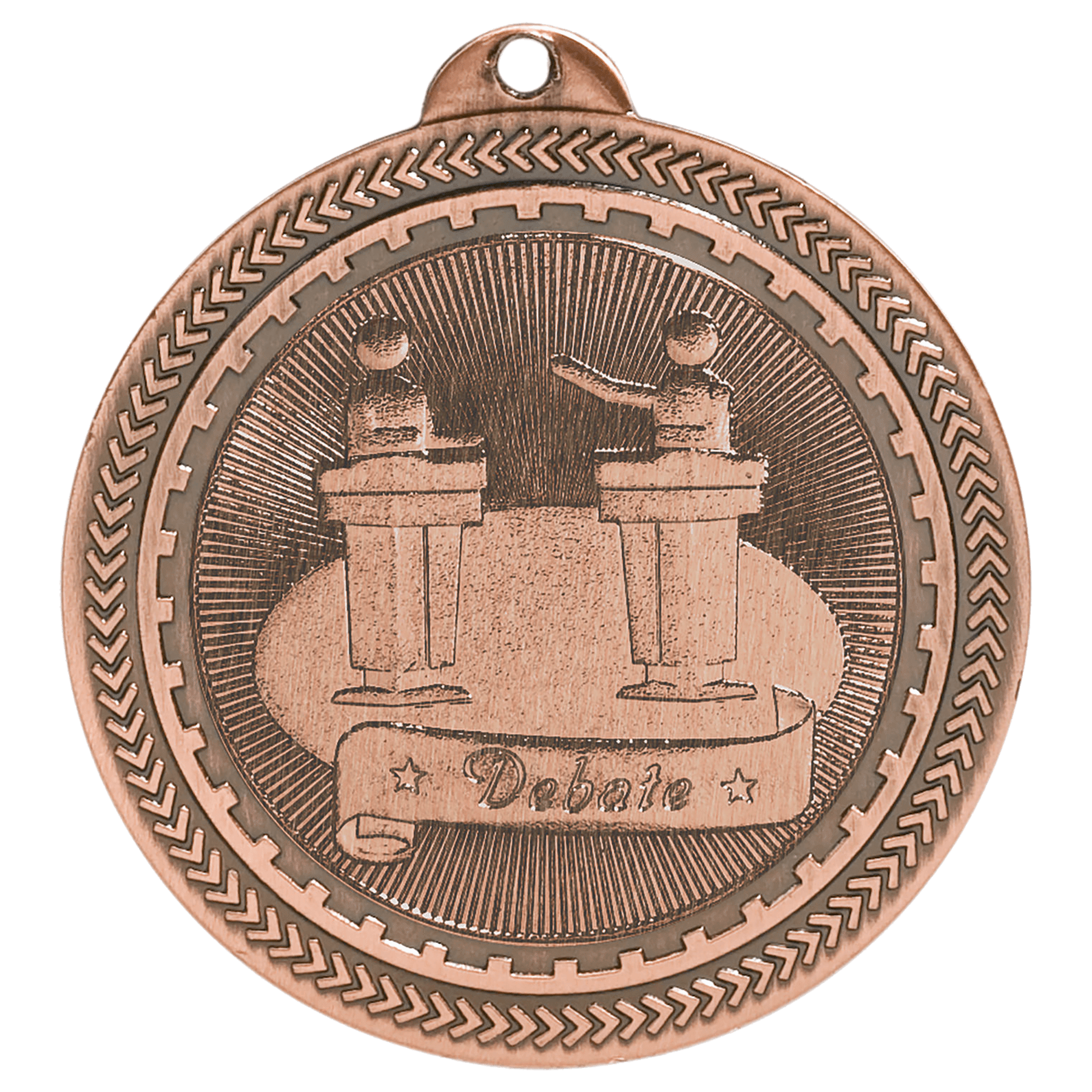 2" Antique Debate Laserable BriteLazer Medal