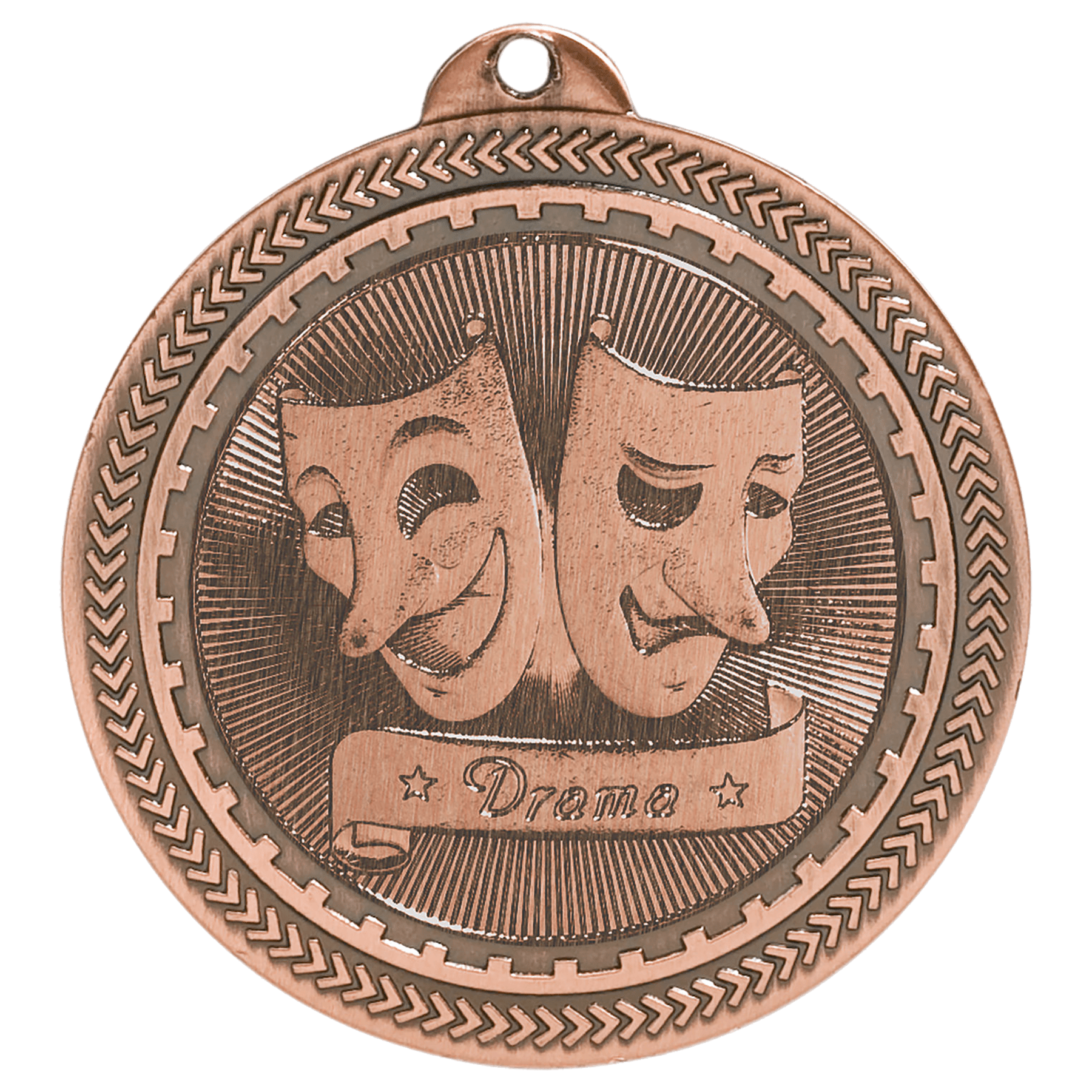 2" Antique Drama Laserable BriteLazer Medal
