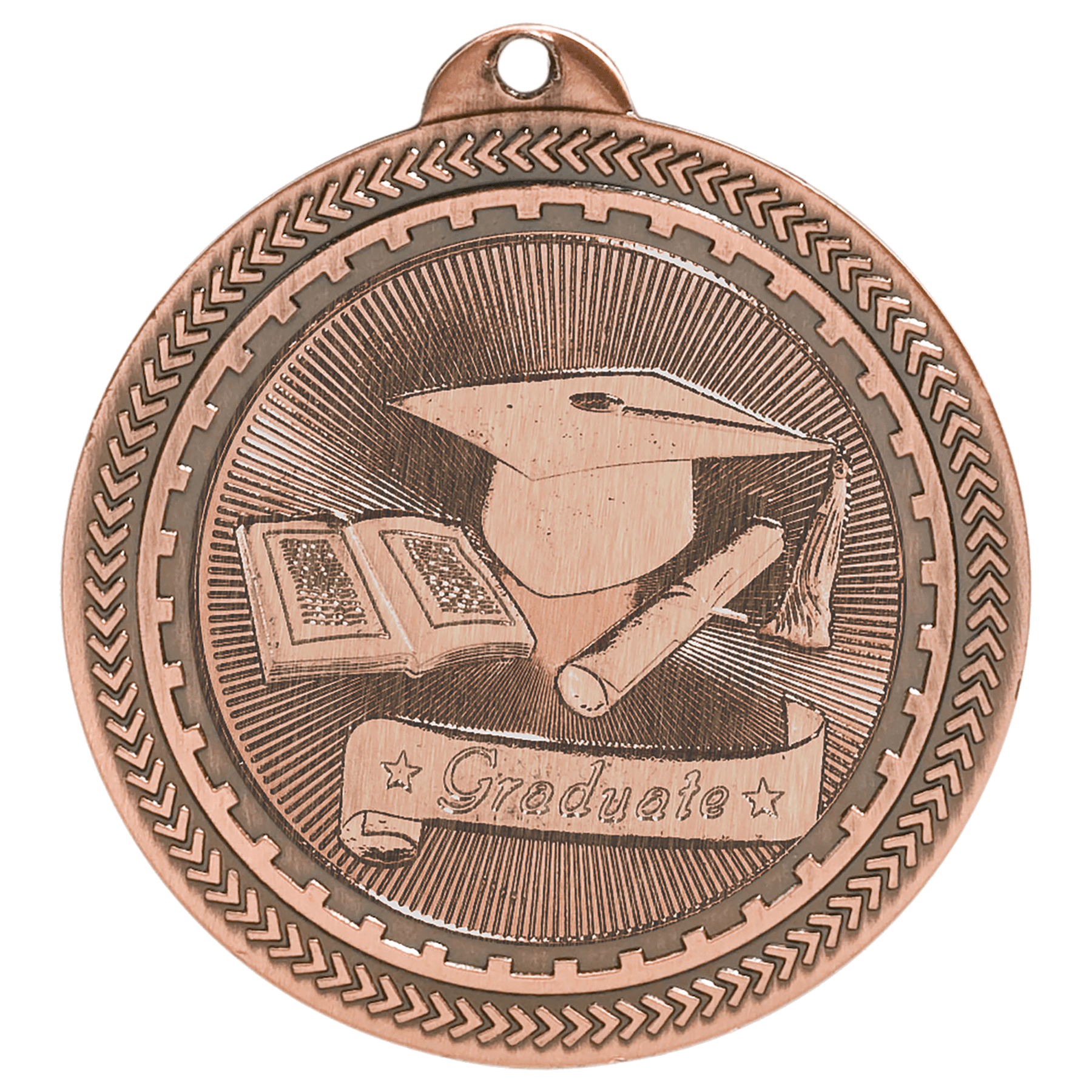 2" Antique Graduate Laserable BriteLazer Medal