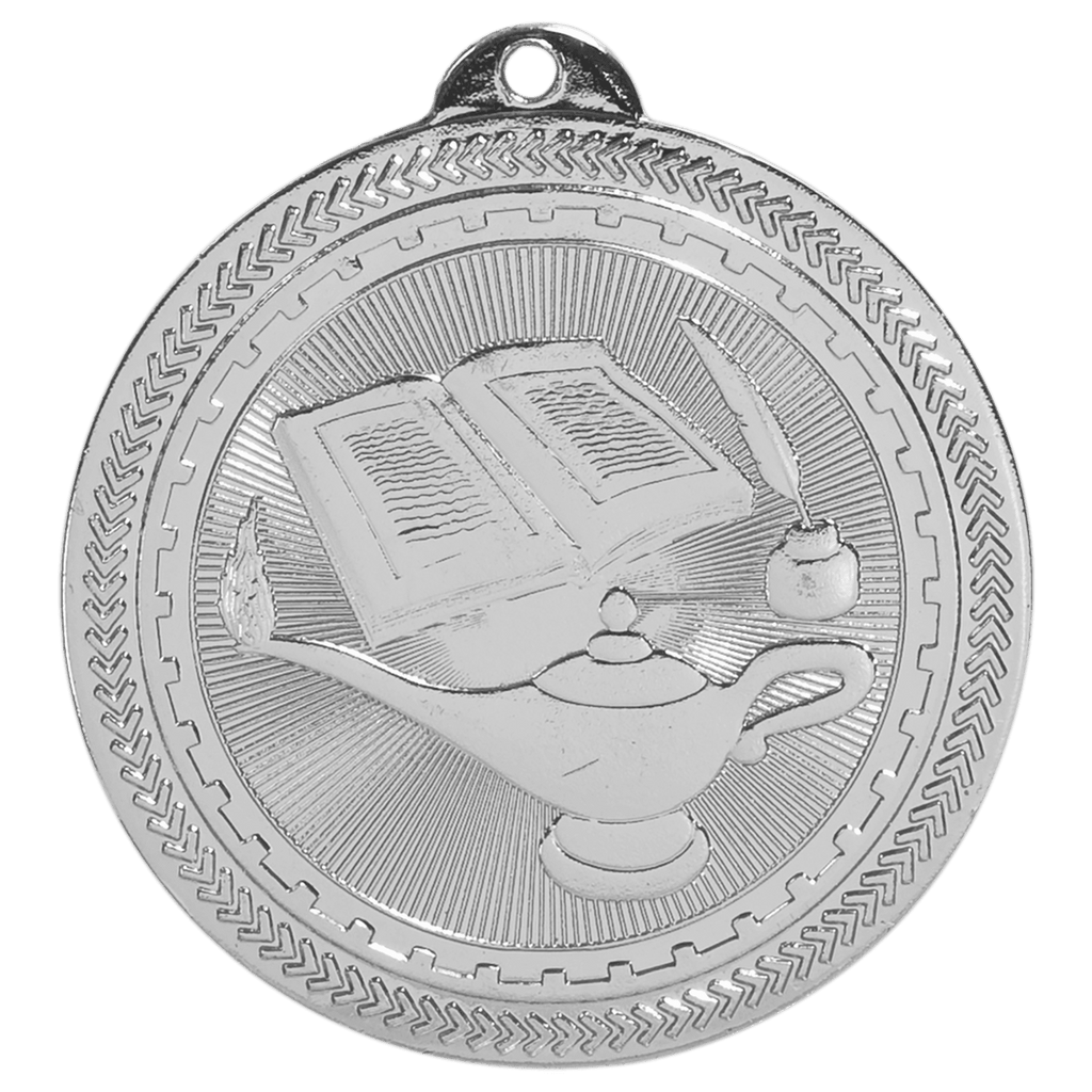2" Bright Lamp of Knowledge Laserable BriteLazer Medal