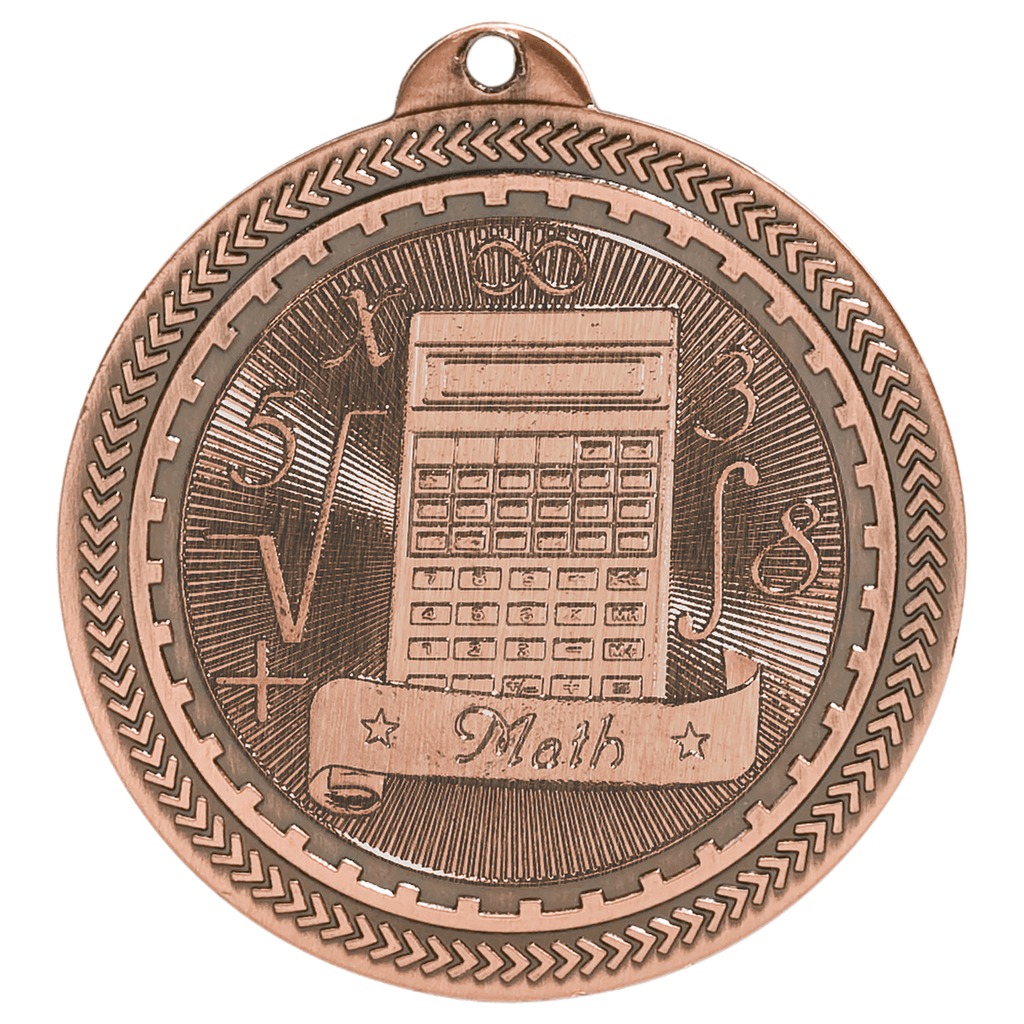 2" Antique Math Laserable BriteLazer Medal