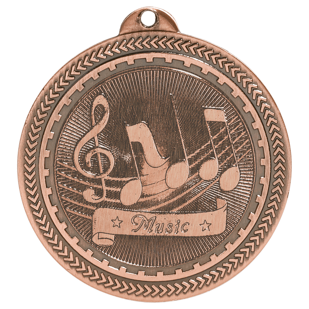 2" Antique Music Laserable BriteLazer Medal