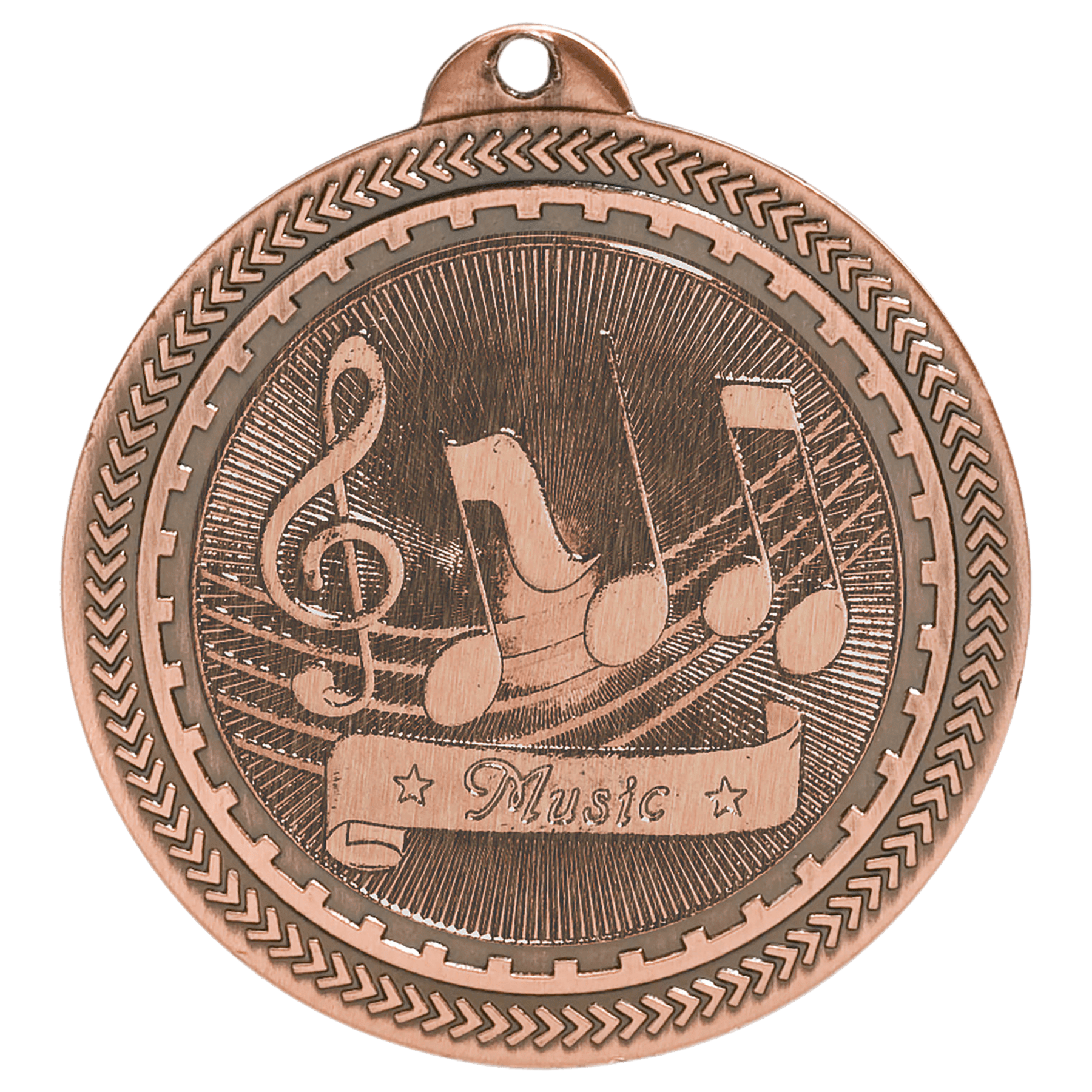 2" Antique Music Laserable BriteLazer Medal