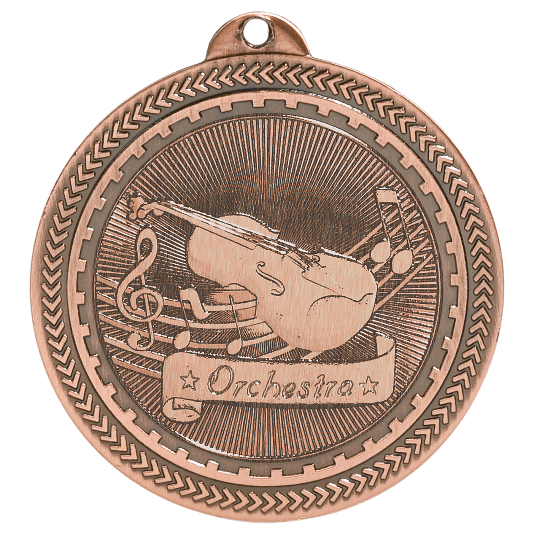 2" Antique Orchestra Laserable BriteLazer Medal