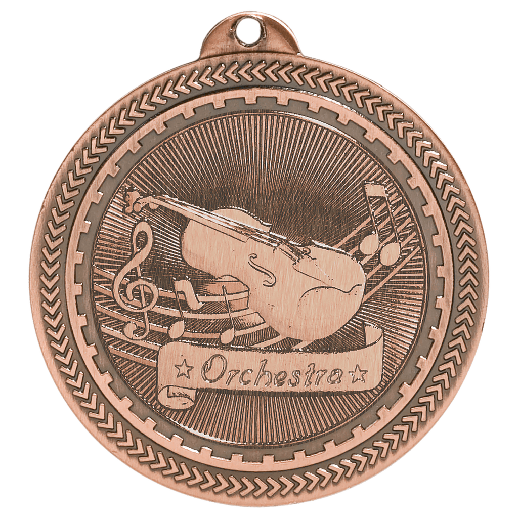 2" Antique Orchestra Laserable BriteLazer Medal