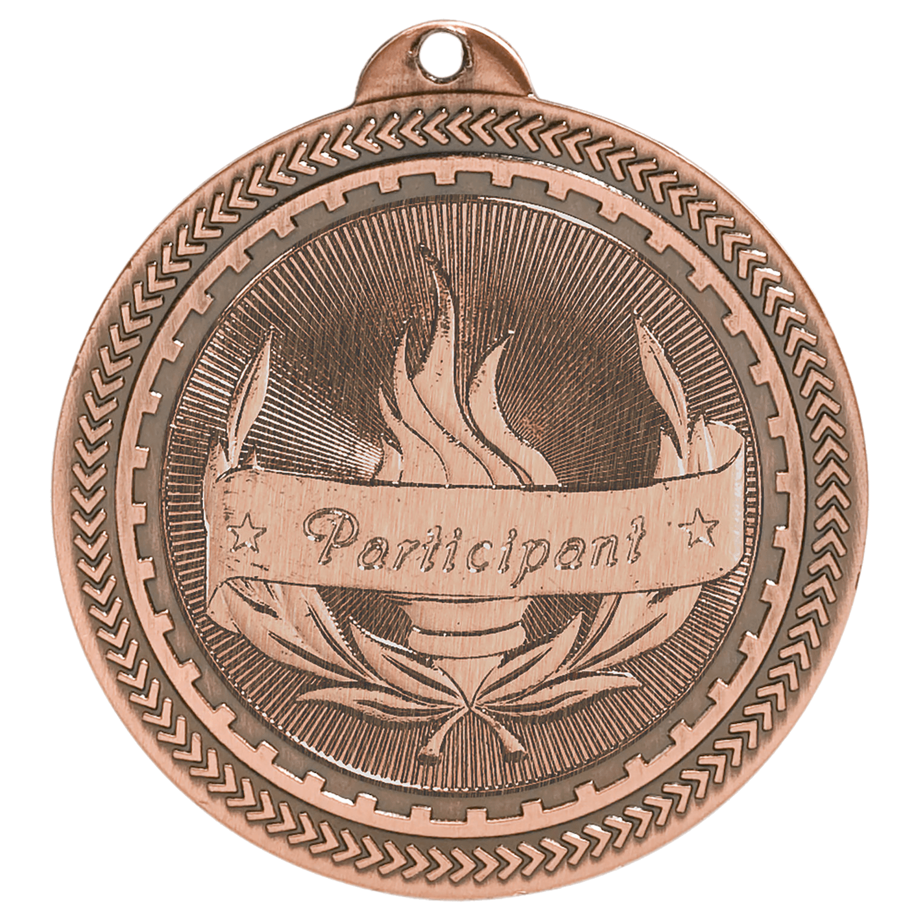2" Antique Participant Laserable BriteLazer Medal