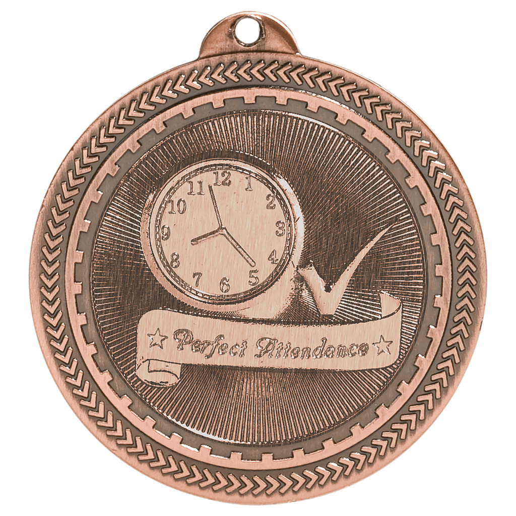 2" Antique Perfect Attendance Laserable BriteLazer Medal