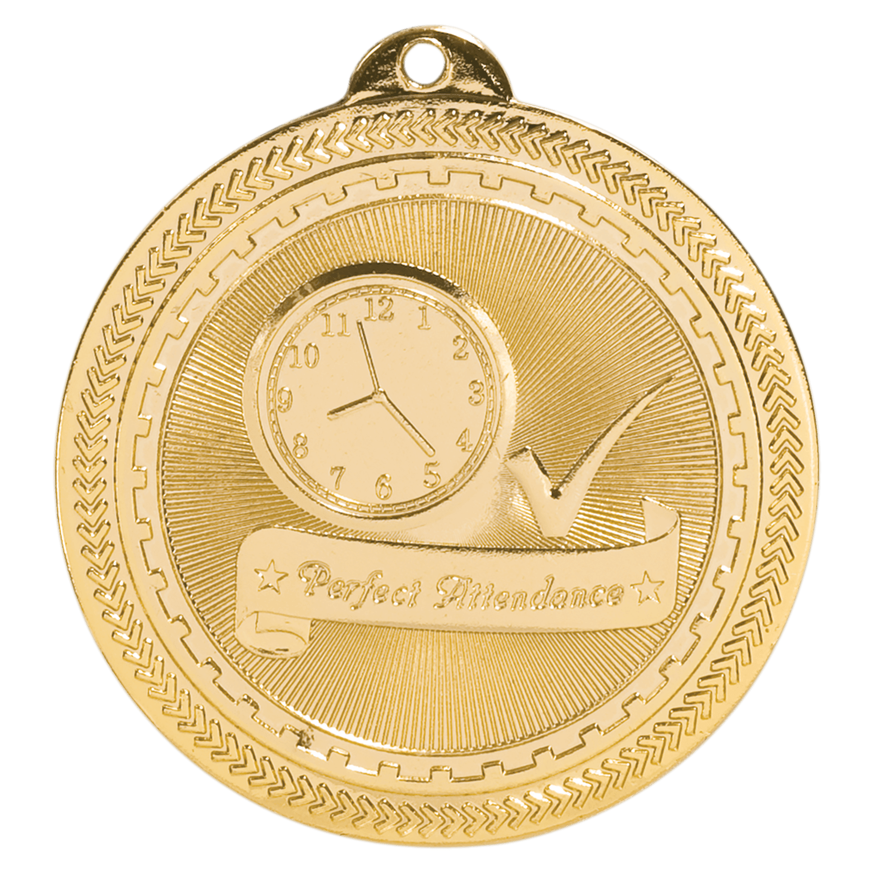 2" Bright Perfect Attendance Laserable BriteLazer Medal