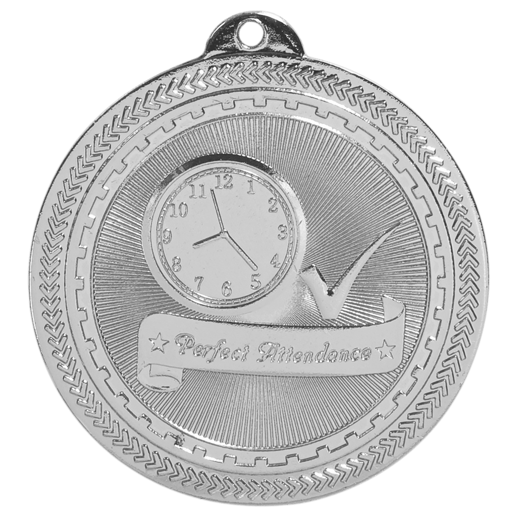 2" Bright Perfect Attendance Laserable BriteLazer Medal