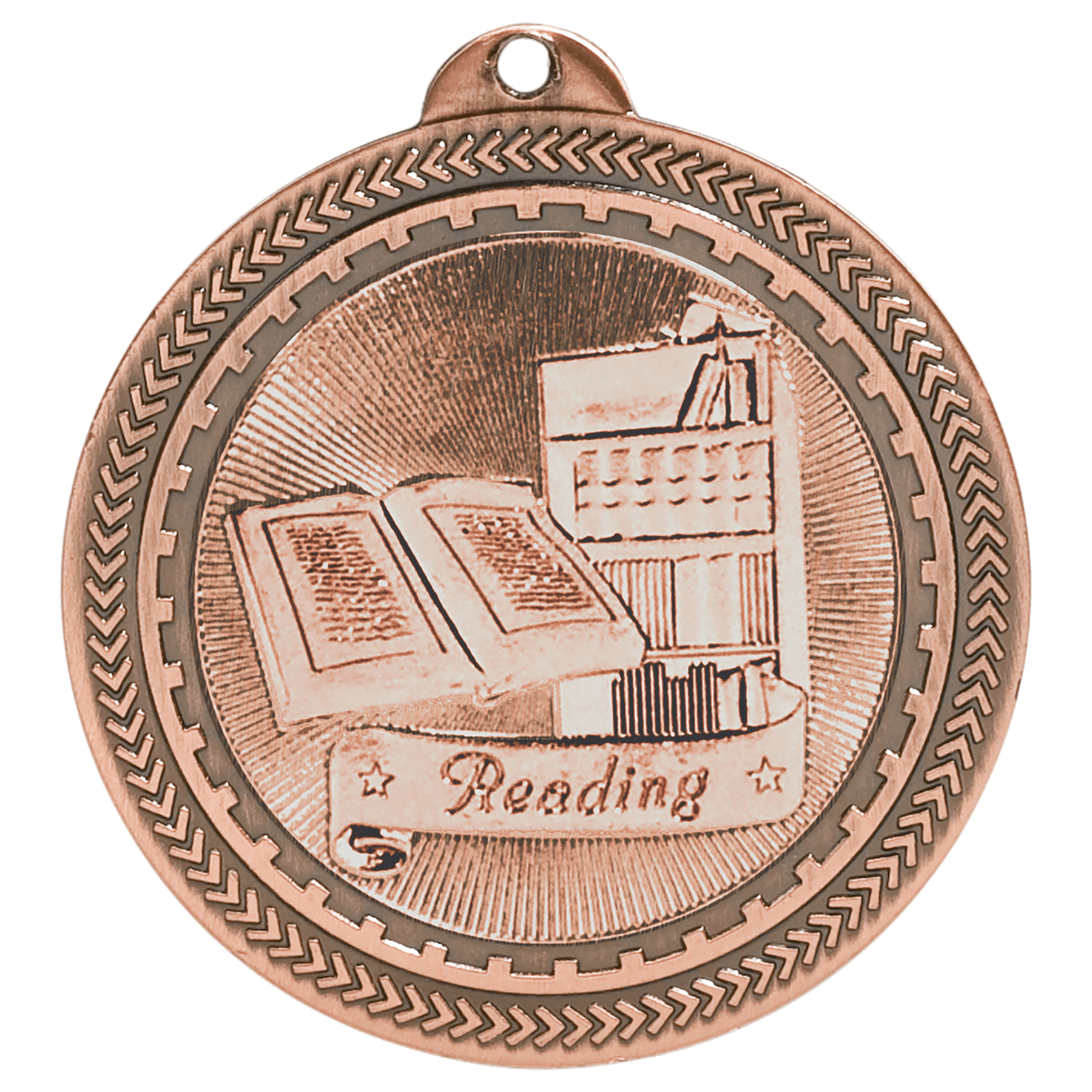 2" Antique Reading Laserable BriteLazer Medal