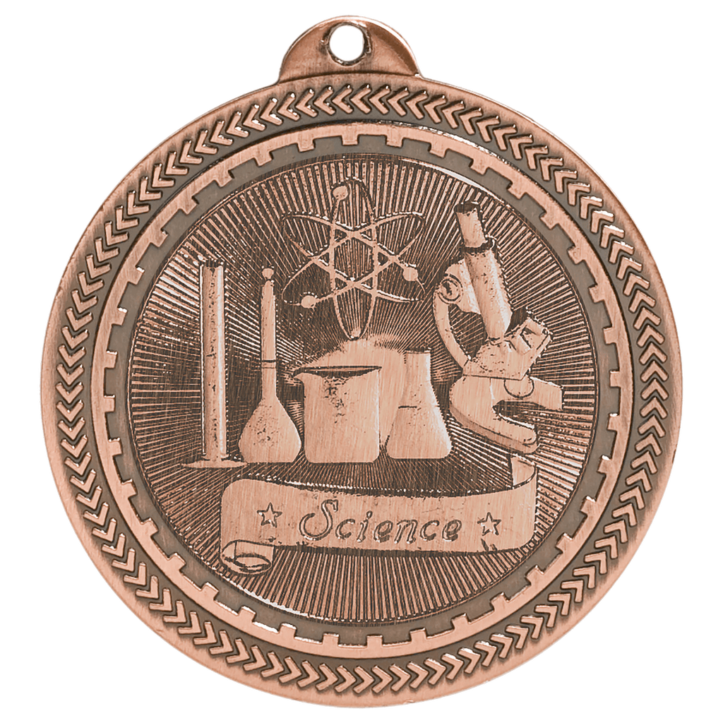 2" Antique Science Laserable BriteLazer Medal
